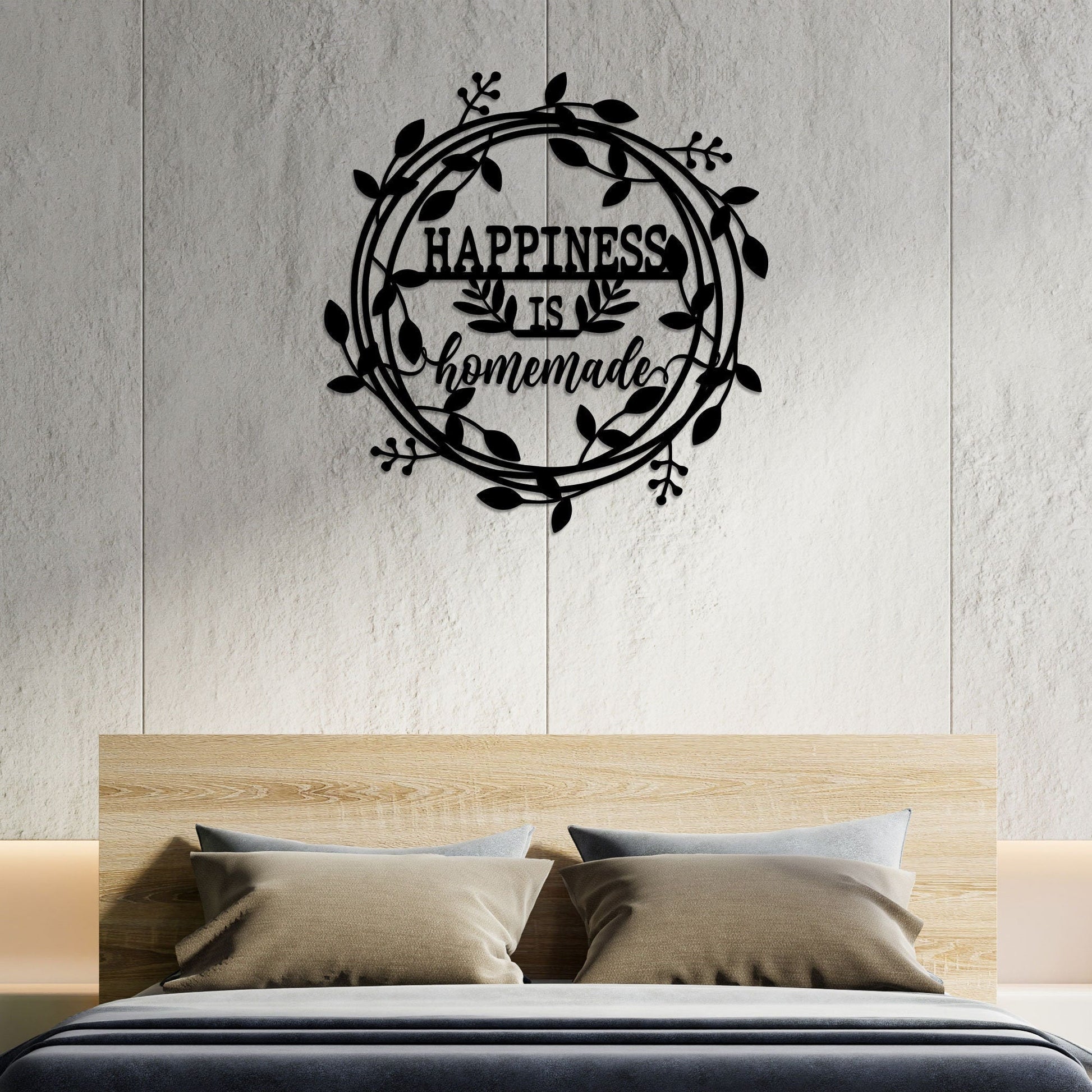 Happiness is Homemade Metal Wall Art Led Light, Kitchen Sign Kitchen Wall Decor Craft Room Decor, Housewarming Gift Wall Hangings Home Decor