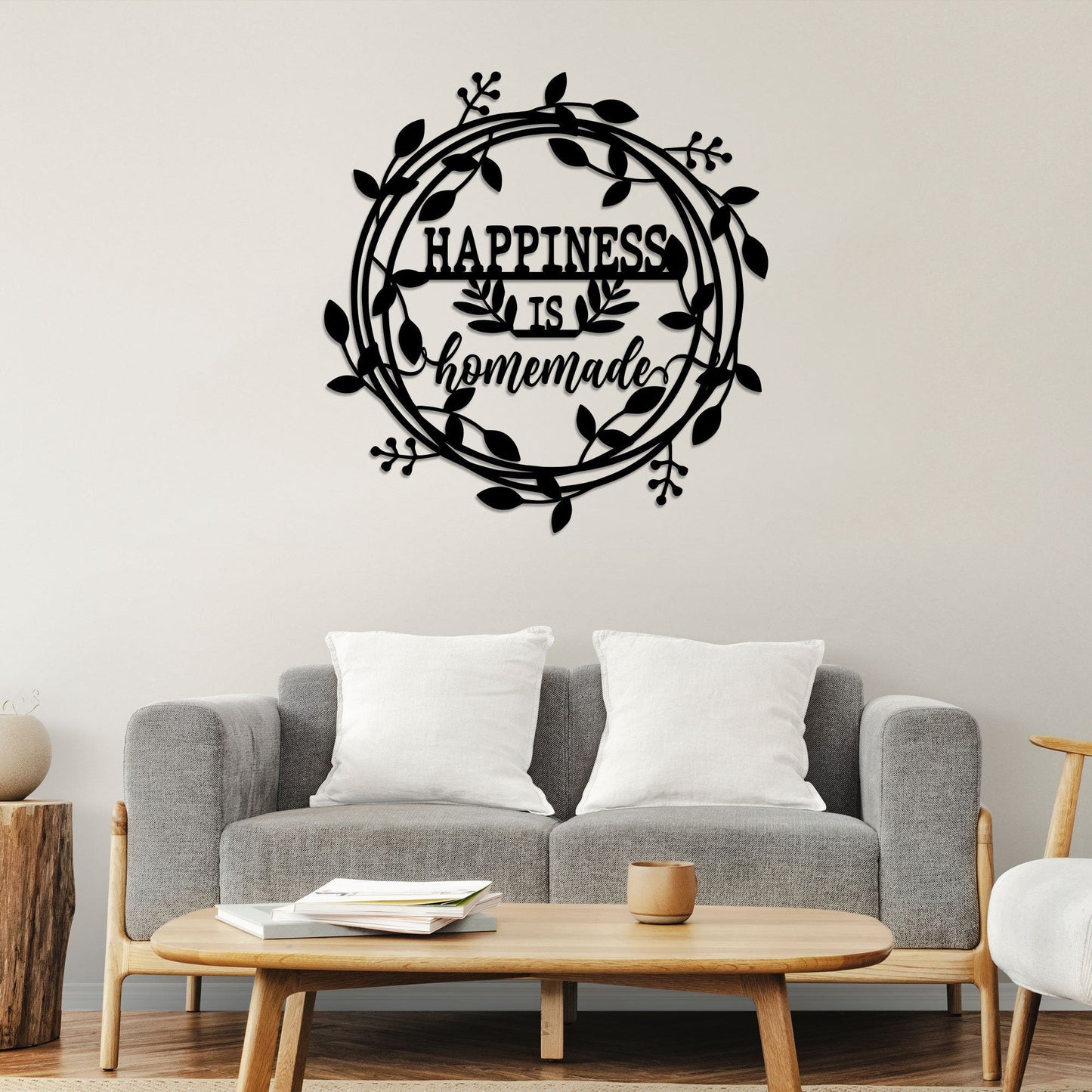 Happiness is Homemade Metal Wall Art Led Light, Kitchen Sign Kitchen Wall Decor Craft Room Decor, Housewarming Gift Wall Hangings Home Decor