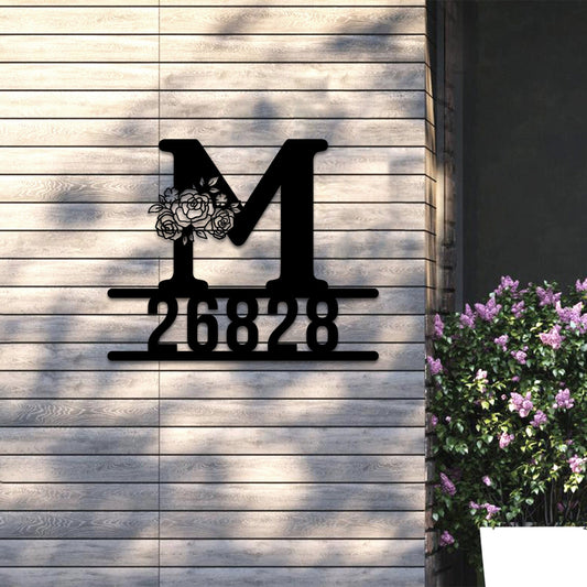 Personalized Monogram Address Sign, Metal Sign, Housewarming Gift, Address Sign, Decorative Metal Sign, Porch Signs, House Number Plaque