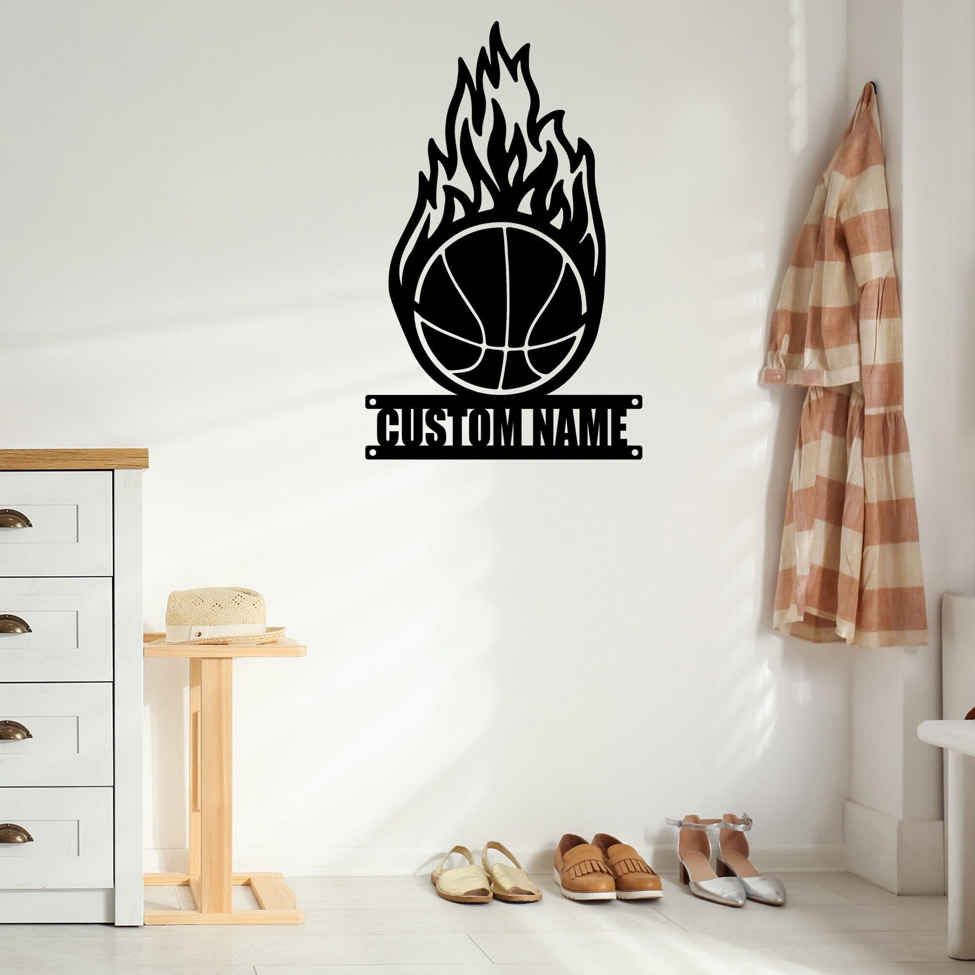 Handmade Custom Basketball Metal Led Light Sign-Personalized Basketball Metal Wall Art-Basketball Metal Wall Decor-Custom Sign-Home Decor