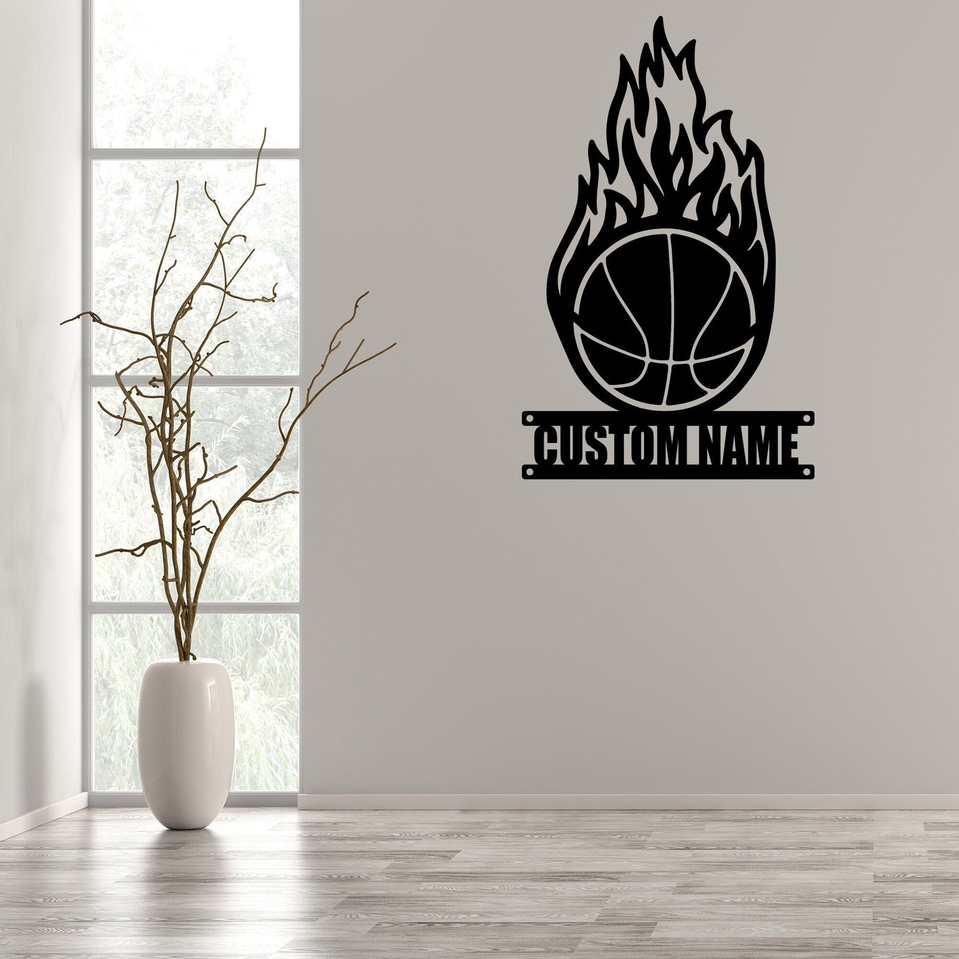 Handmade Custom Basketball Metal Led Light Sign-Personalized Basketball Metal Wall Art-Basketball Metal Wall Decor-Custom Sign-Home Decor