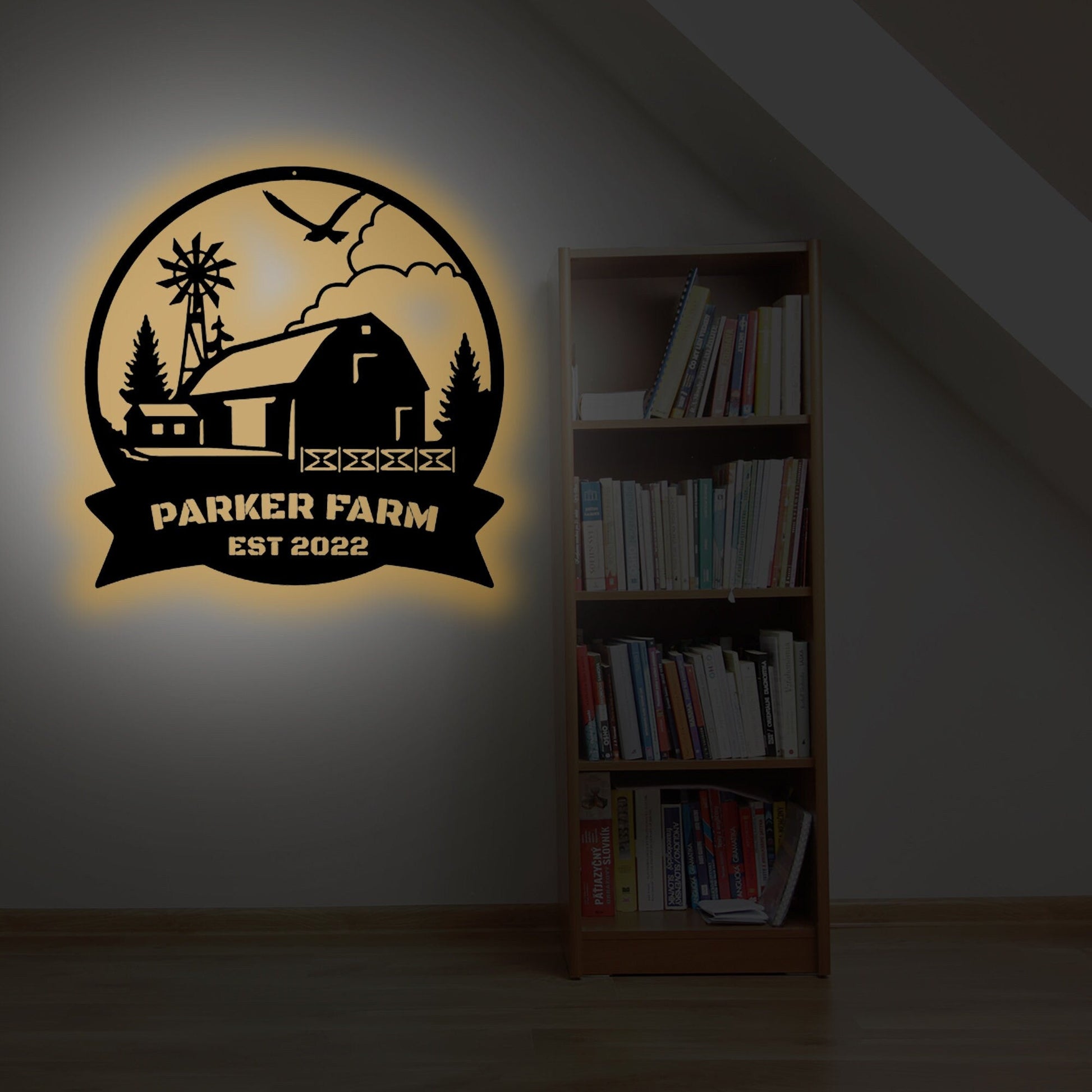 Handmade Custom Farmhouse Metal LED Wall Sign-Personalized Farmhouse Metal Wall Art-Farmhouse Metal Wall Decor-Rustic Home Decor-Farm Sign
