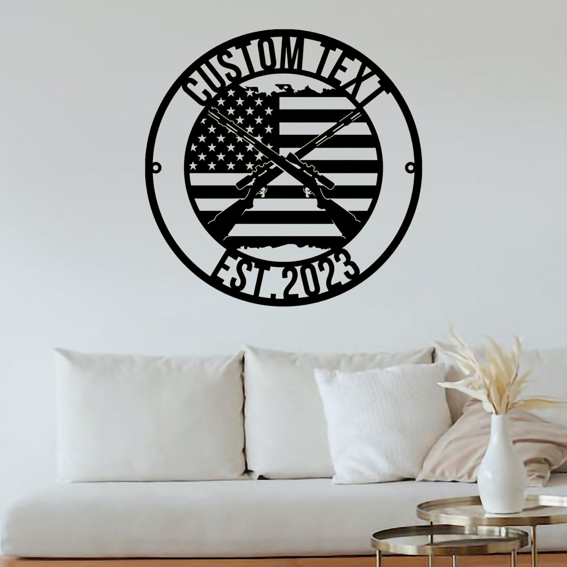 Custom Gun Metal Wall Sign-Personalized Gun Metal Wall Art-Gun Metal Wall Decor-Gun Range Name Sign-Hunting Club Led Sign-Gun Owner's Gift