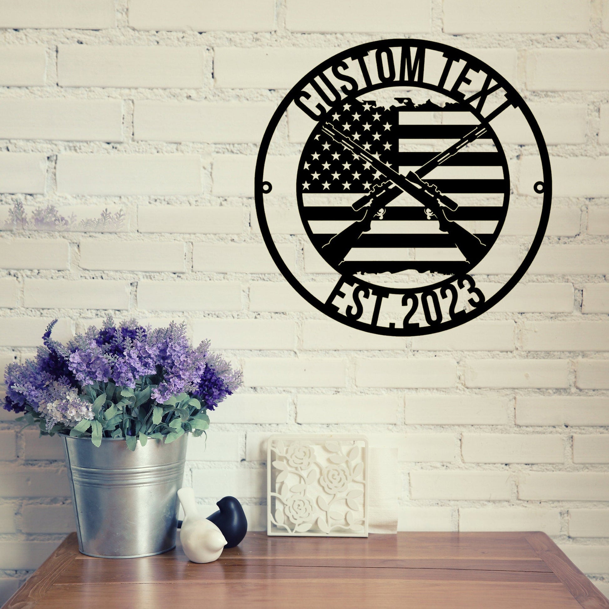 Custom Gun Metal Wall Sign-Personalized Gun Metal Wall Art-Gun Metal Wall Decor-Gun Range Name Sign-Hunting Club Led Sign-Gun Owner's Gift