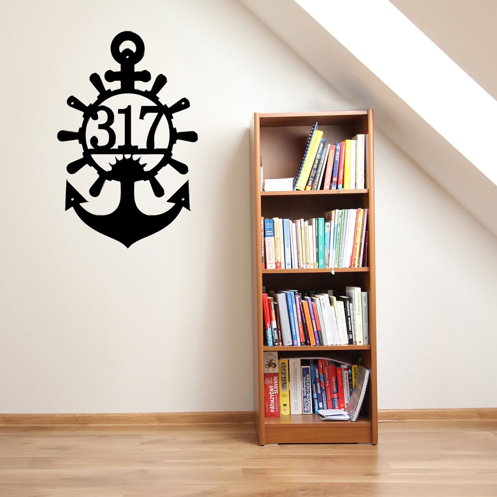 Handmade Custom Anchor Metal Wall Led Sign-Personalized Anchor Metal Wall Art-Anchor Metal Wall Decor-Custom Address Sign-Custom Home Decor