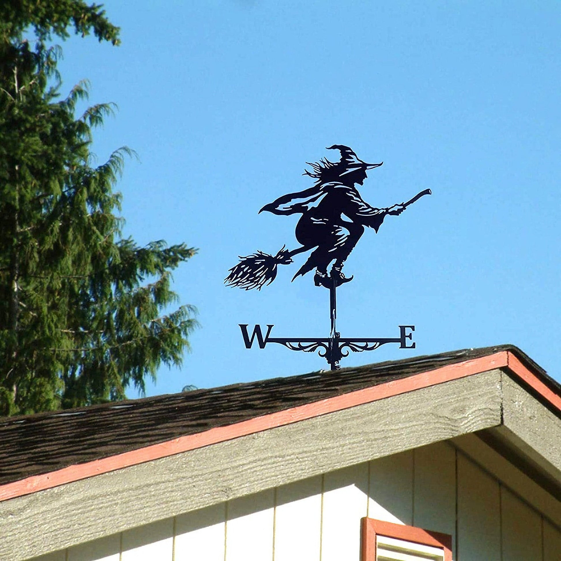 Handmade Garden Decoration Black Witch Metal Wind Vanes-Skull Metal Weather Vanes-Ship Metal Wind Vanes-Roof Metal Wind Vanes-Outdoor Decor