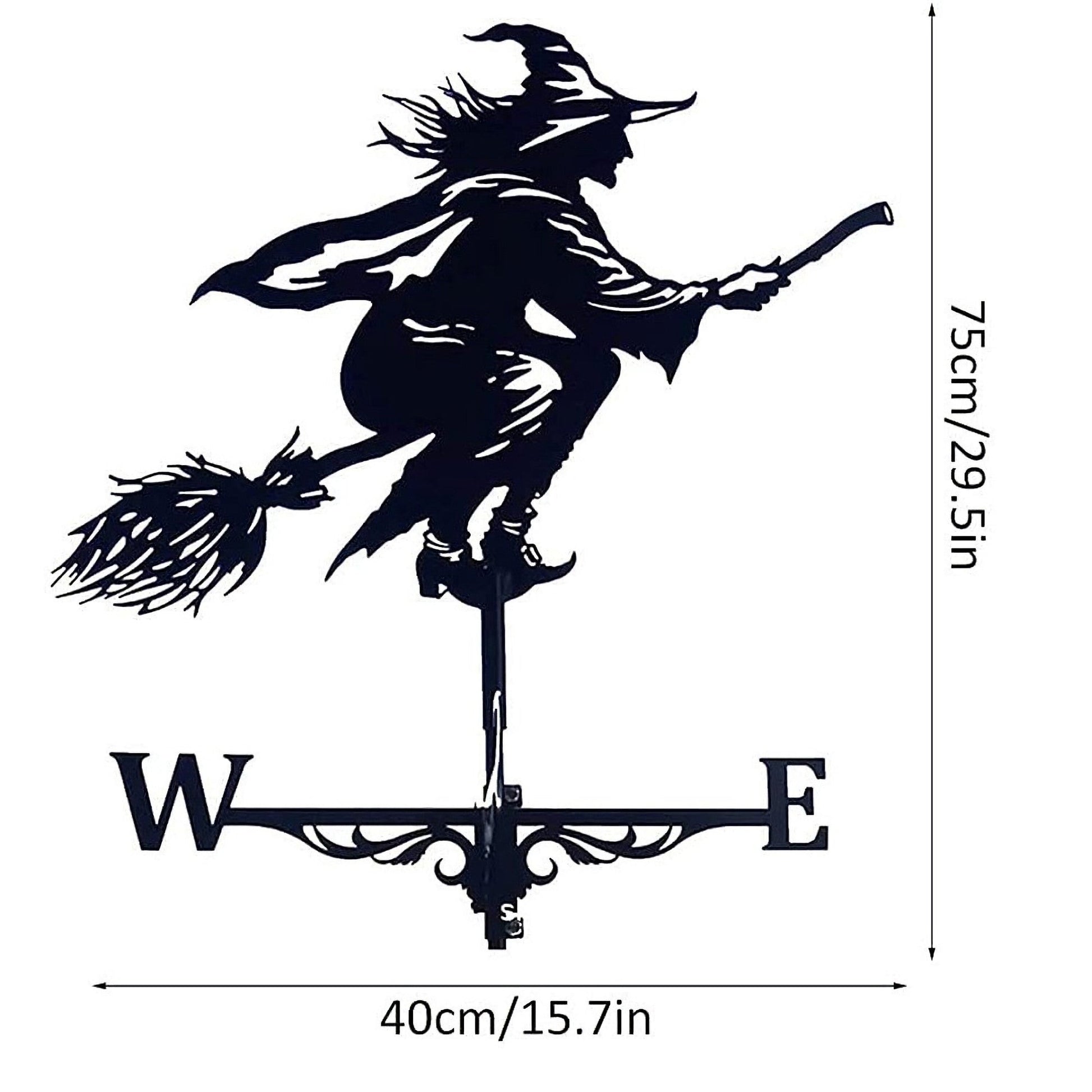 Handmade Garden Decoration Black Witch Metal Wind Vanes-Skull Metal Weather Vanes-Ship Metal Wind Vanes-Roof Metal Wind Vanes-Outdoor Decor