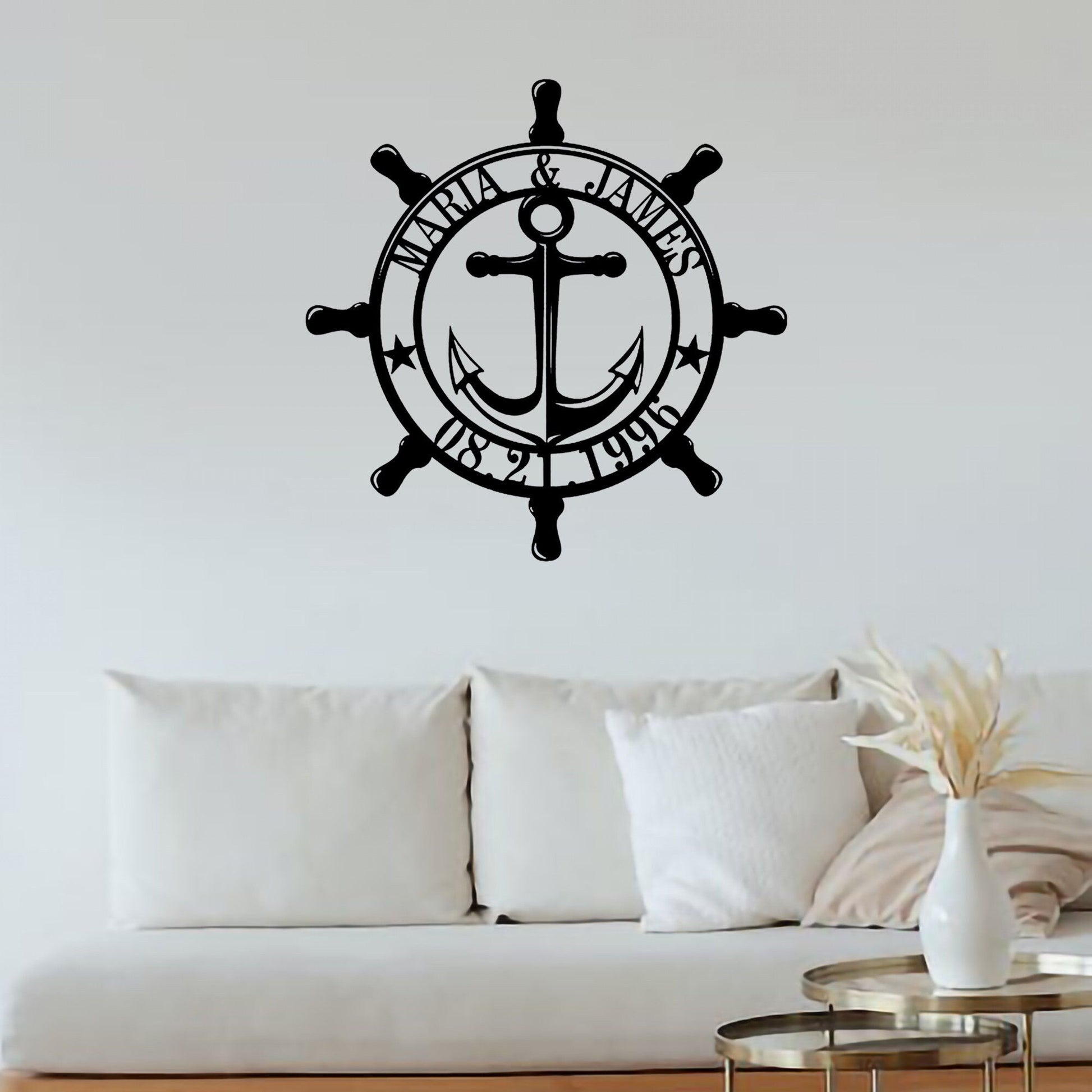 Custom Anchor Metal Wall Led Signs-Anchor Metal Wall Decor-Front Porch Last Name Sign-Custon Anchor Name Signs-Anchor Metal Family Name Sign