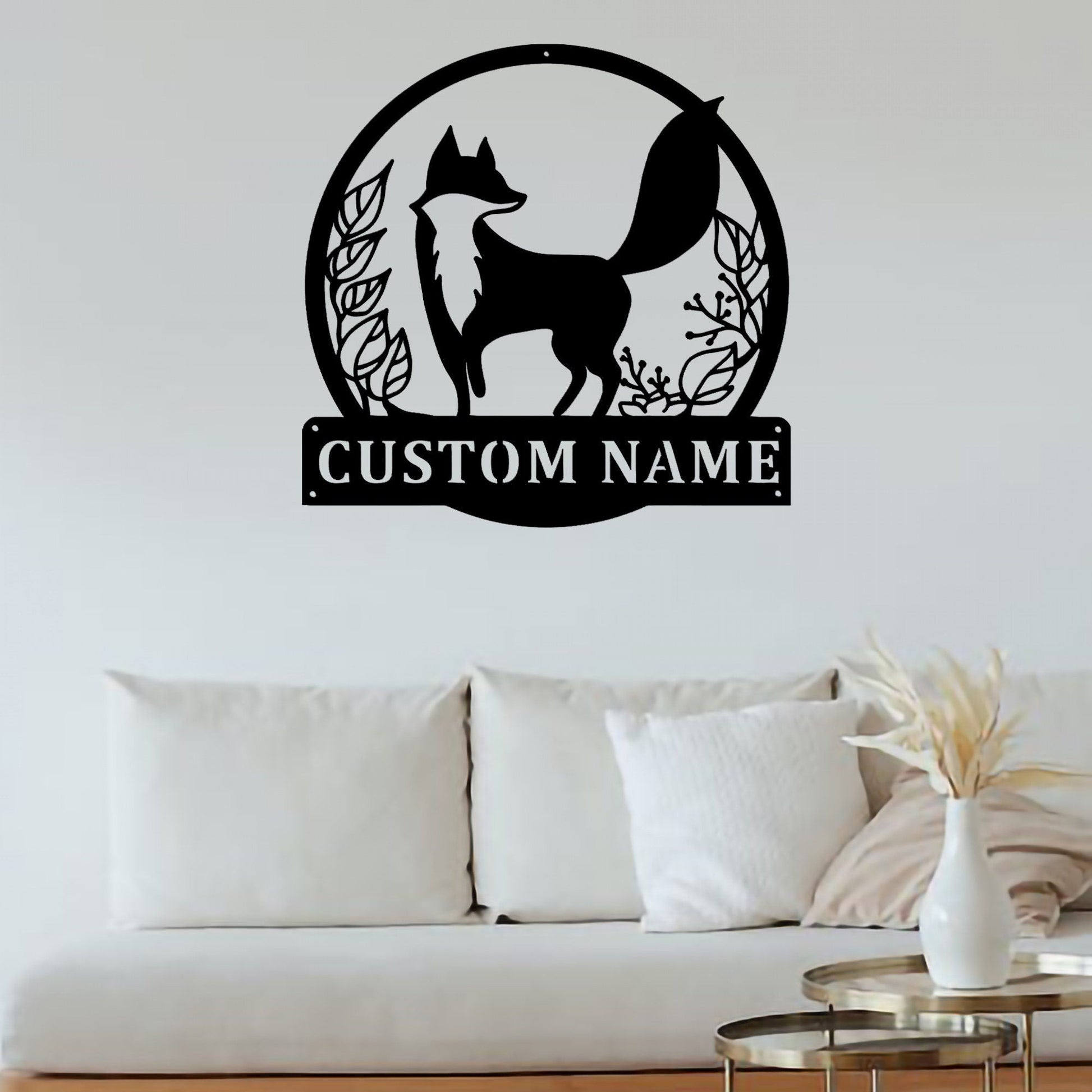 Custom Fox Metal Wall Led Signs-Personalized Metal Fox Decor-Custom Fox Name Sign-Gift For Fox Lovers-Fox Home Decor-Fox Metal Wall Art