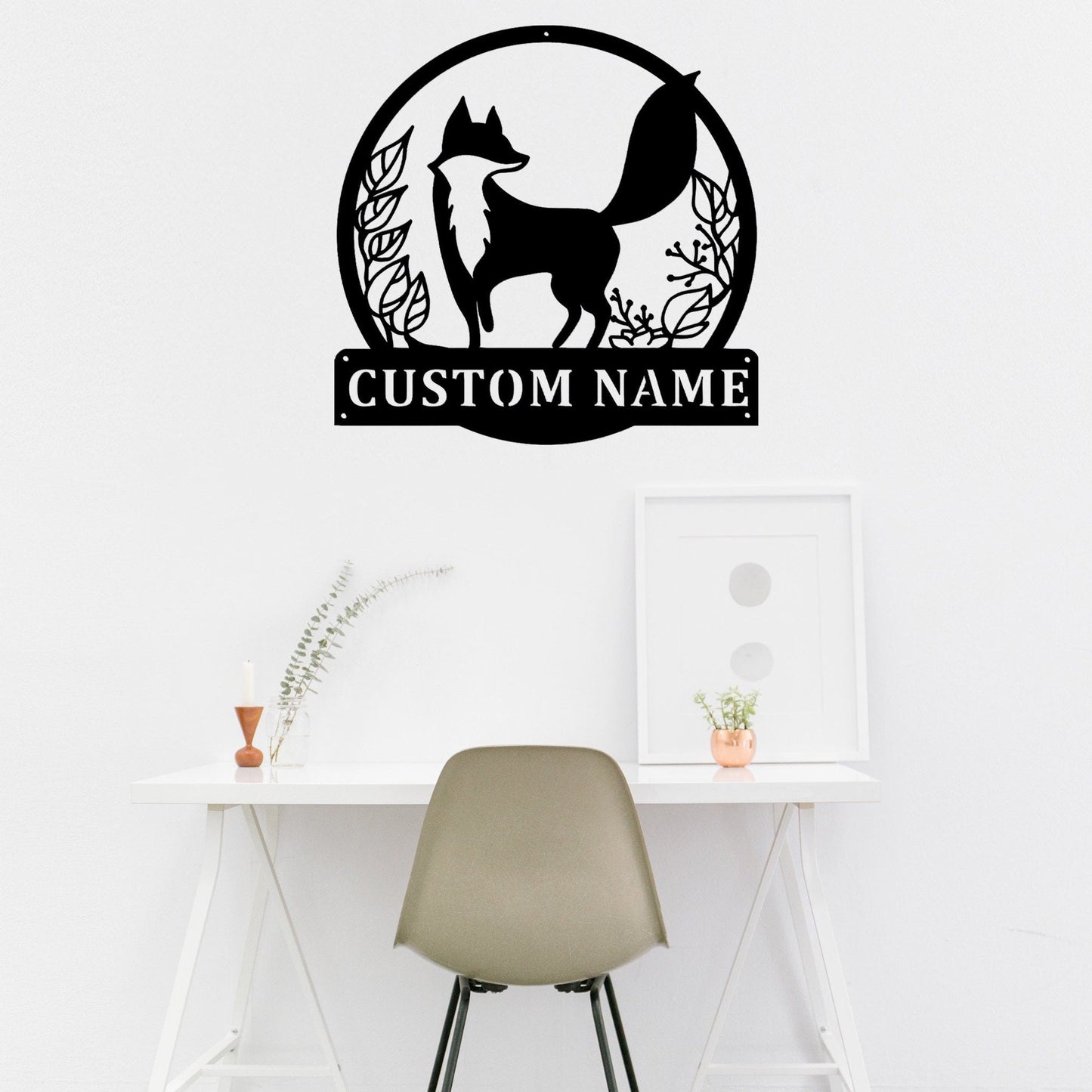 Custom Fox Metal Wall Led Signs-Personalized Metal Fox Decor-Custom Fox Name Sign-Gift For Fox Lovers-Fox Home Decor-Fox Metal Wall Art