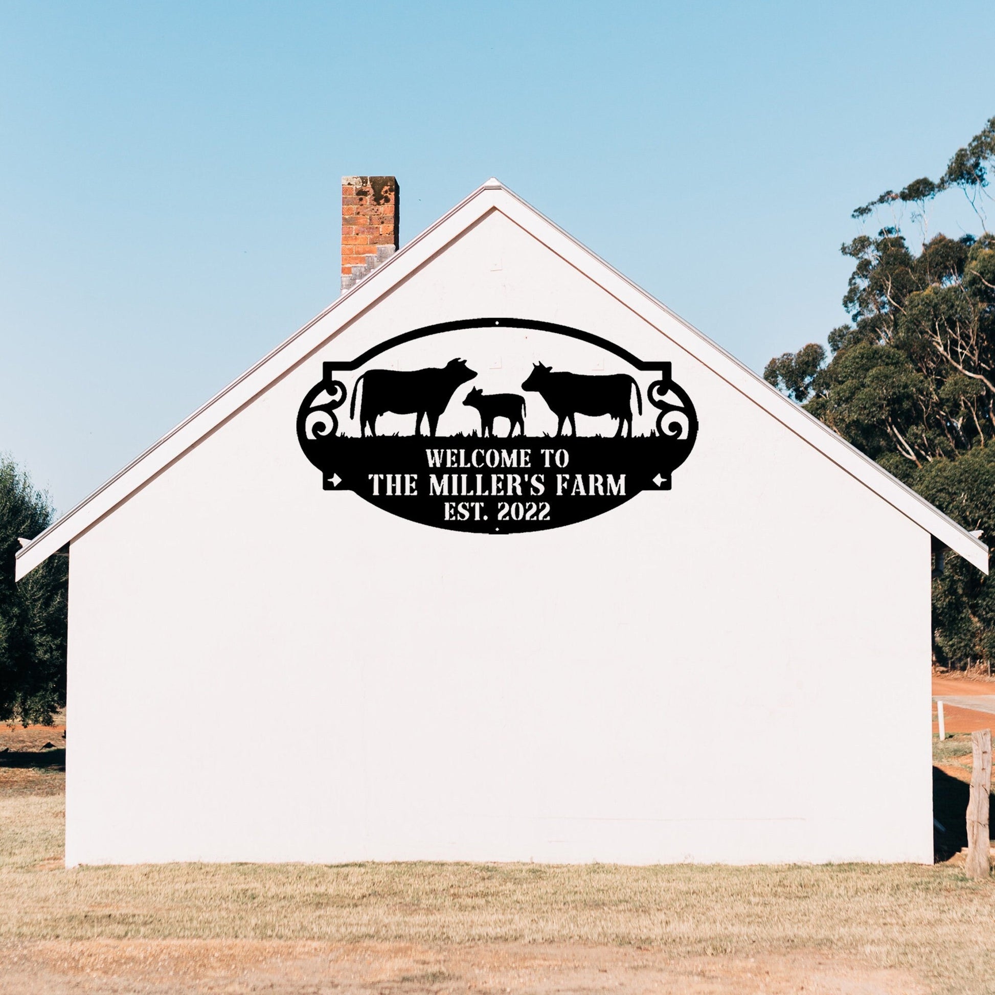 Handmade Custom Cow Farm Metal LED Wall Sign-Personalized Cow Farm Metal Wall Art-Cow Metal Wall Decor-Farmers Gifts-Cow Farm Sign-Outdoor