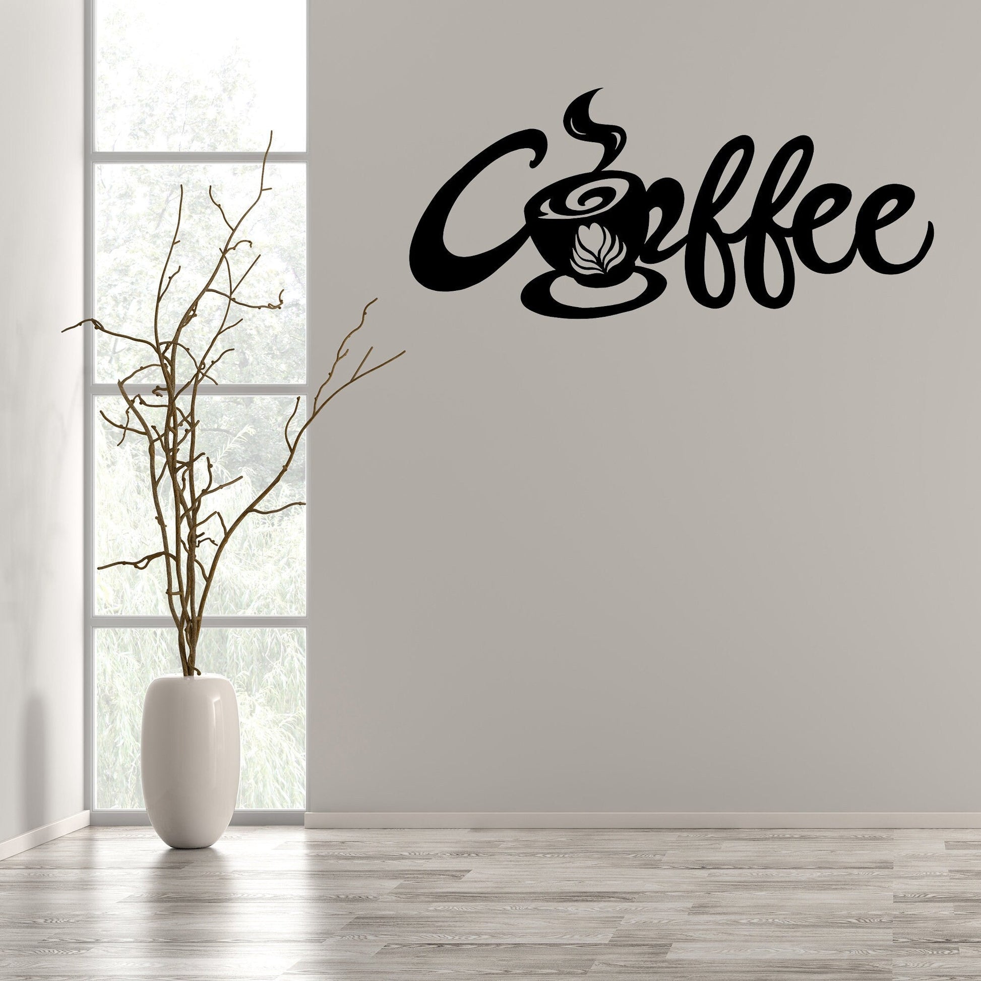 Handmade Coffee Metal Wall LED Sign-Coffee Metal Wall Art-Coffee Metal Wall Decor-Black Wire Coffee Sign for Wall-Farm Garden Coffee Decor