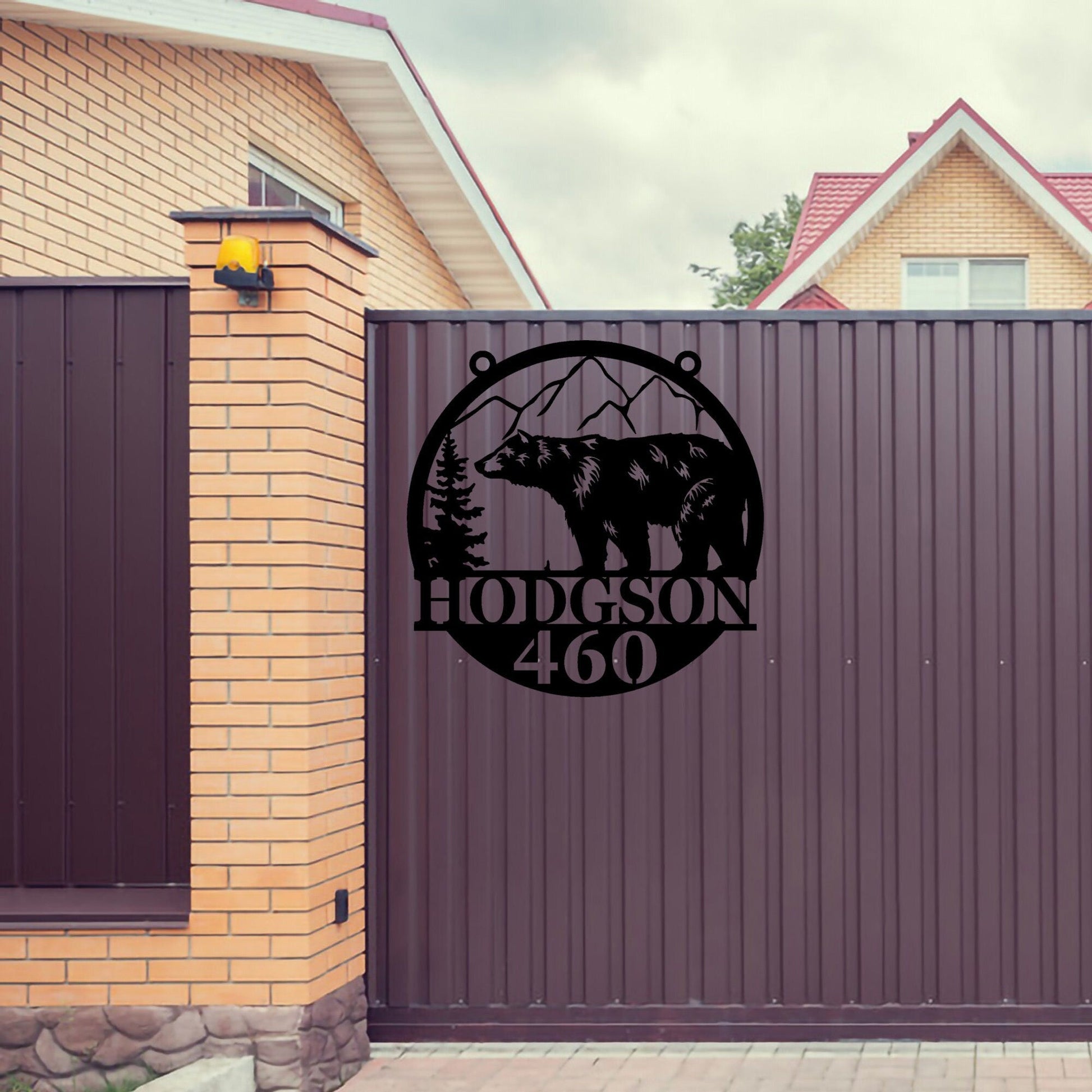 Handmade Custom Bear Address Metal Wall Led Signs-Personalized Bear Metal Wall Art-Bear Wall Decor-Custom Address Sign-Outdoor Decor-Gifts