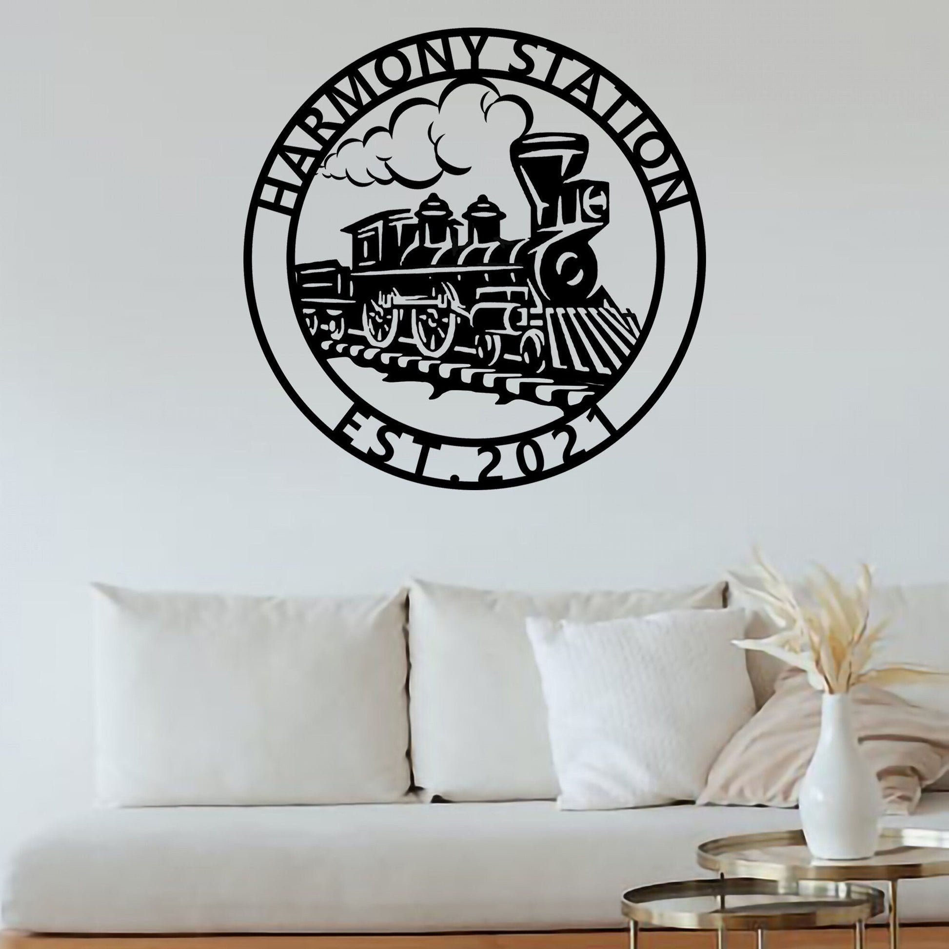 Custom Train Metal Wall Sign-Personalized Train Metal Wall Art-Train Metal Wall Decor-Train Lover Gifts-Train Led Decor-Train Name Signs