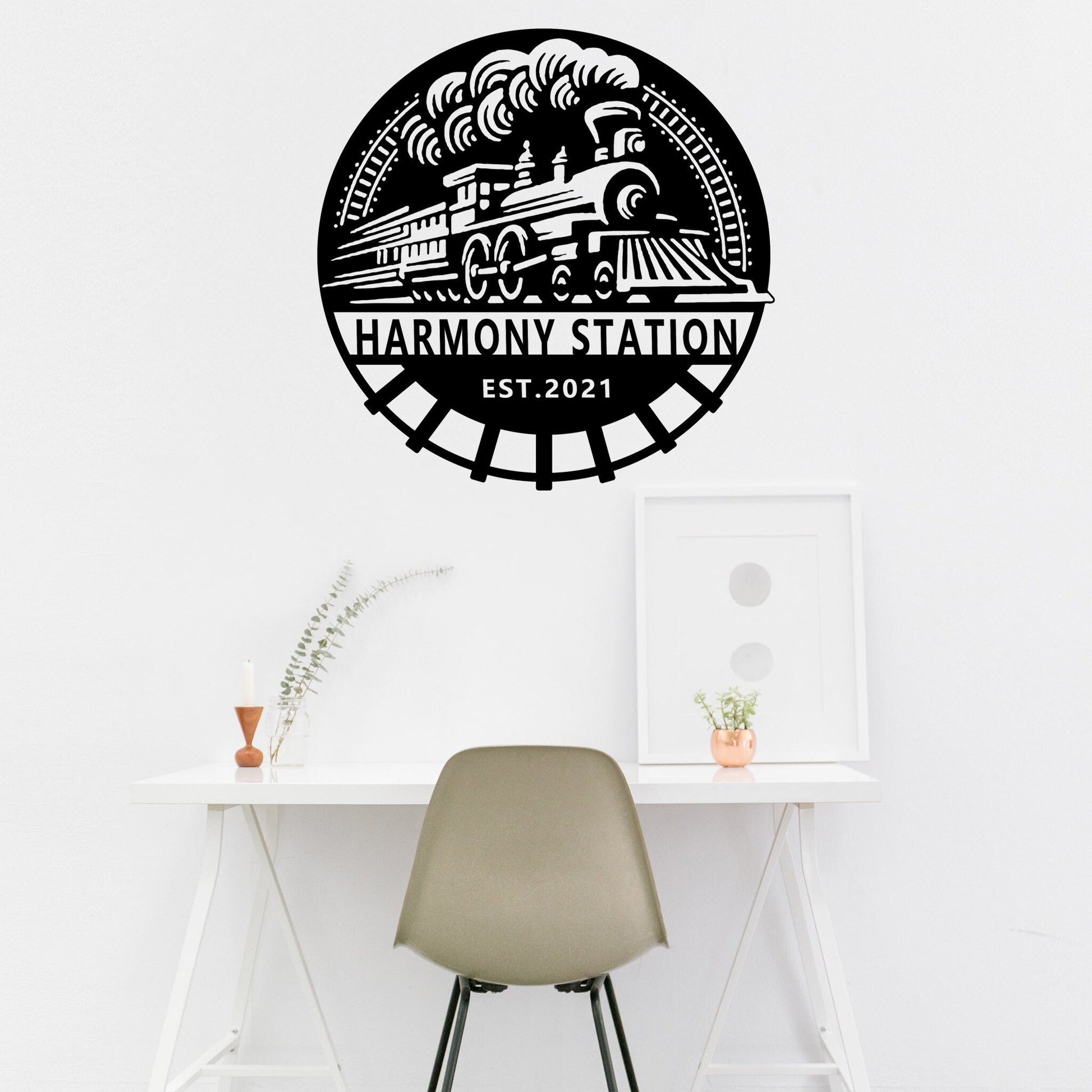 Custom Train Metal Wall Sign-Personalized Train Metal Wall Art-Train Metal Wall Decor-Train Lover Gifts-Train Led Decor-Train Name Signs