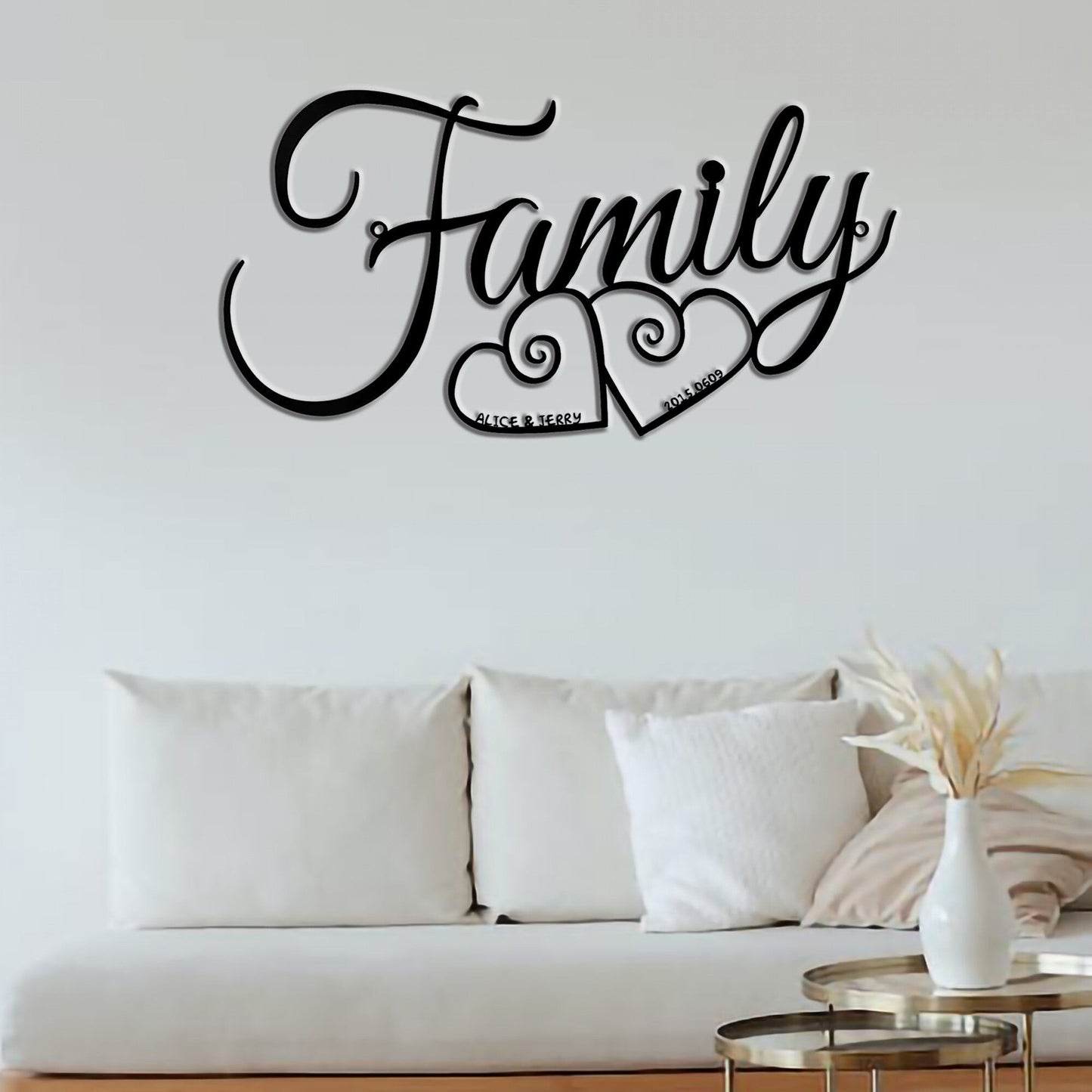 Custom Family Metal Wall Sign-Personalized Family Metal Wall Decor-Family Word Wall Art-Custom Infinity Metal Sign-Valentine's Day Gift