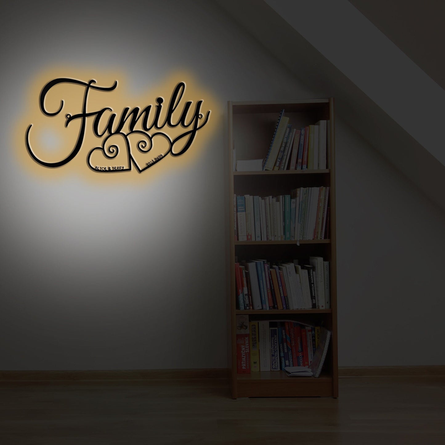 Custom Family Metal Wall Sign-Personalized Family Metal Wall Decor-Family Word Wall Art-Custom Infinity Metal Sign-Valentine's Day Gift