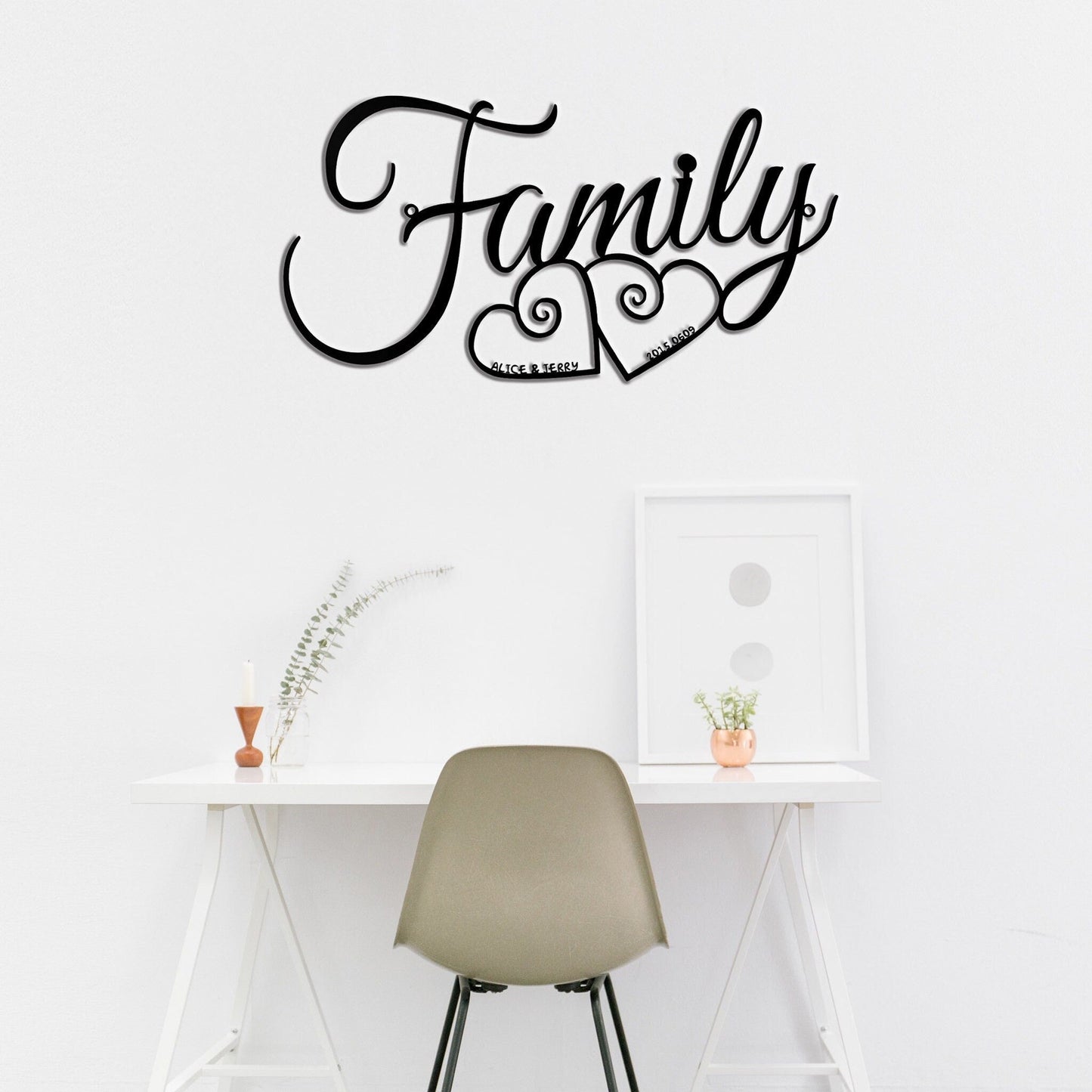 Custom Family Metal Wall Sign-Personalized Family Metal Wall Decor-Family Word Wall Art-Custom Infinity Metal Sign-Valentine's Day Gift