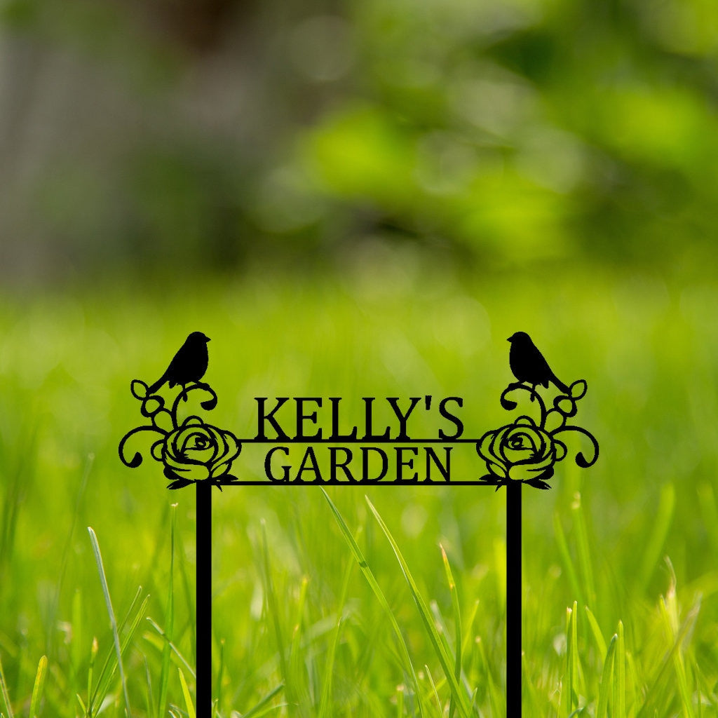 Custom Garden Metal Signs-Metal Garden Stake Signs-Personalized Garden Metal Art-Metal Yard Art-Gardener Name Signs-Yard Metal Decor-Garden