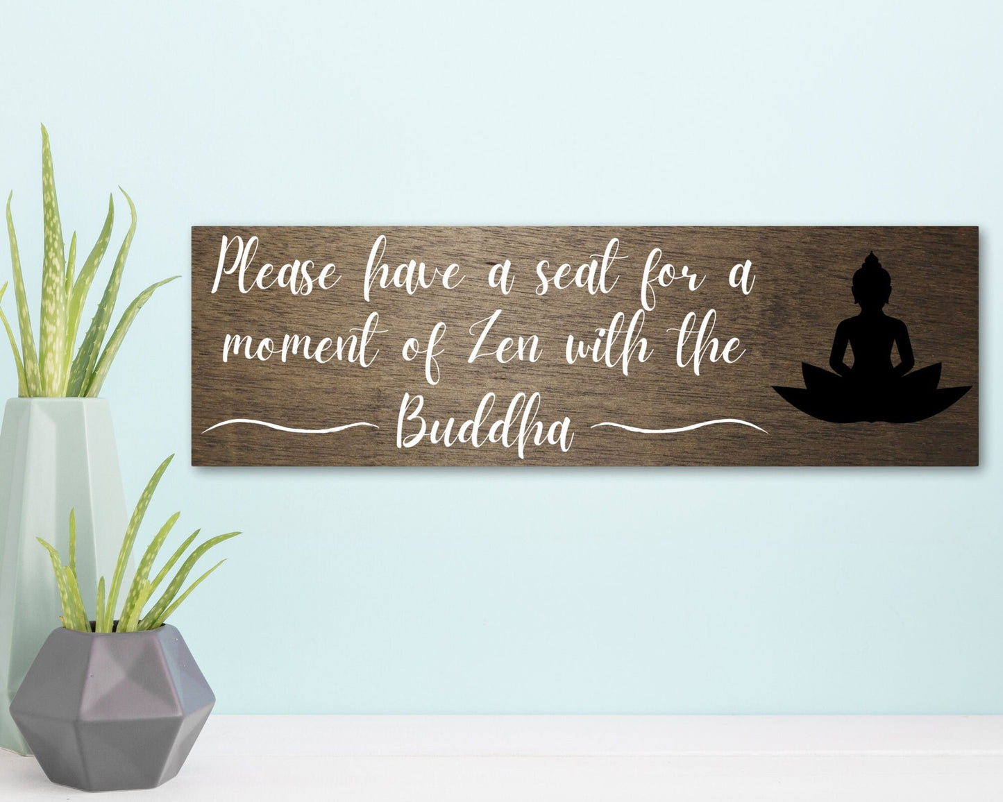 Buddha sign, Buddha decor, Mindfulness decor, Namaste, Meditation, Farmhouse Decor, Rustic Decor, Gifr for her, Wooden Plank, wood sign