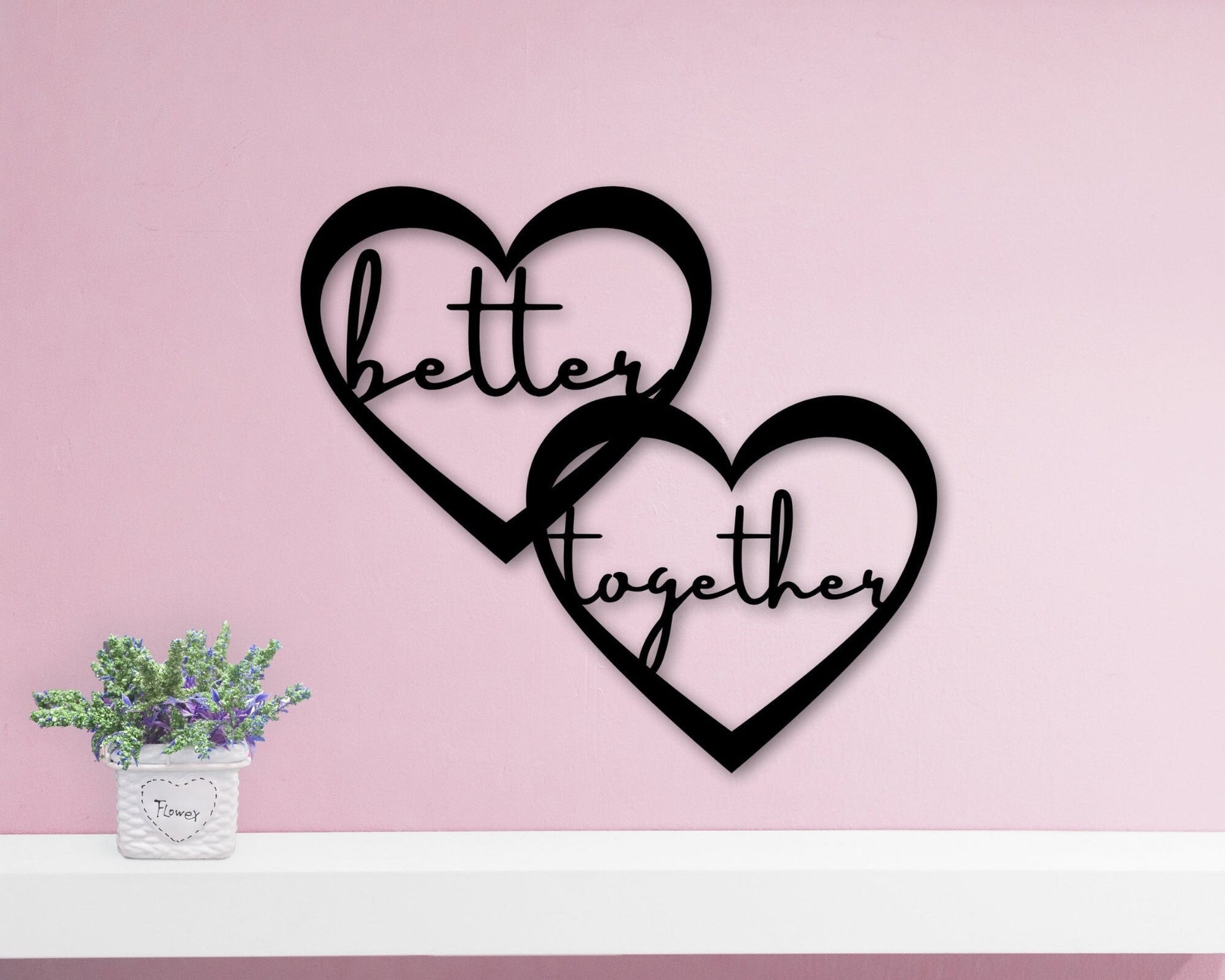 Better Together Sign, Housewarming Gifts, Bridal Shower Gift, Custom Metal Sign, Rustic Decor, Living Room Decor, Wall Decor