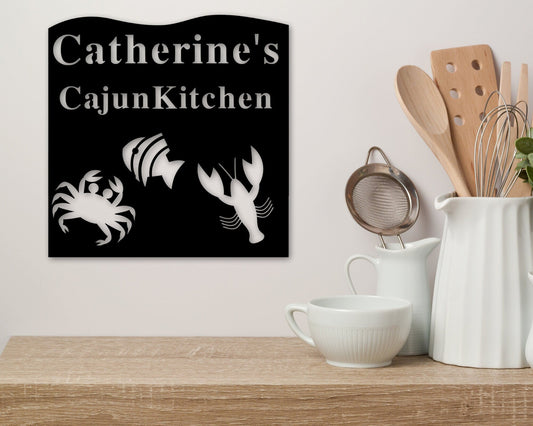 personalized metal sign, seafood sign, metal seafood sign, gift for her, gift for him, restaurant sign, housewarming, cajun kitchen sign