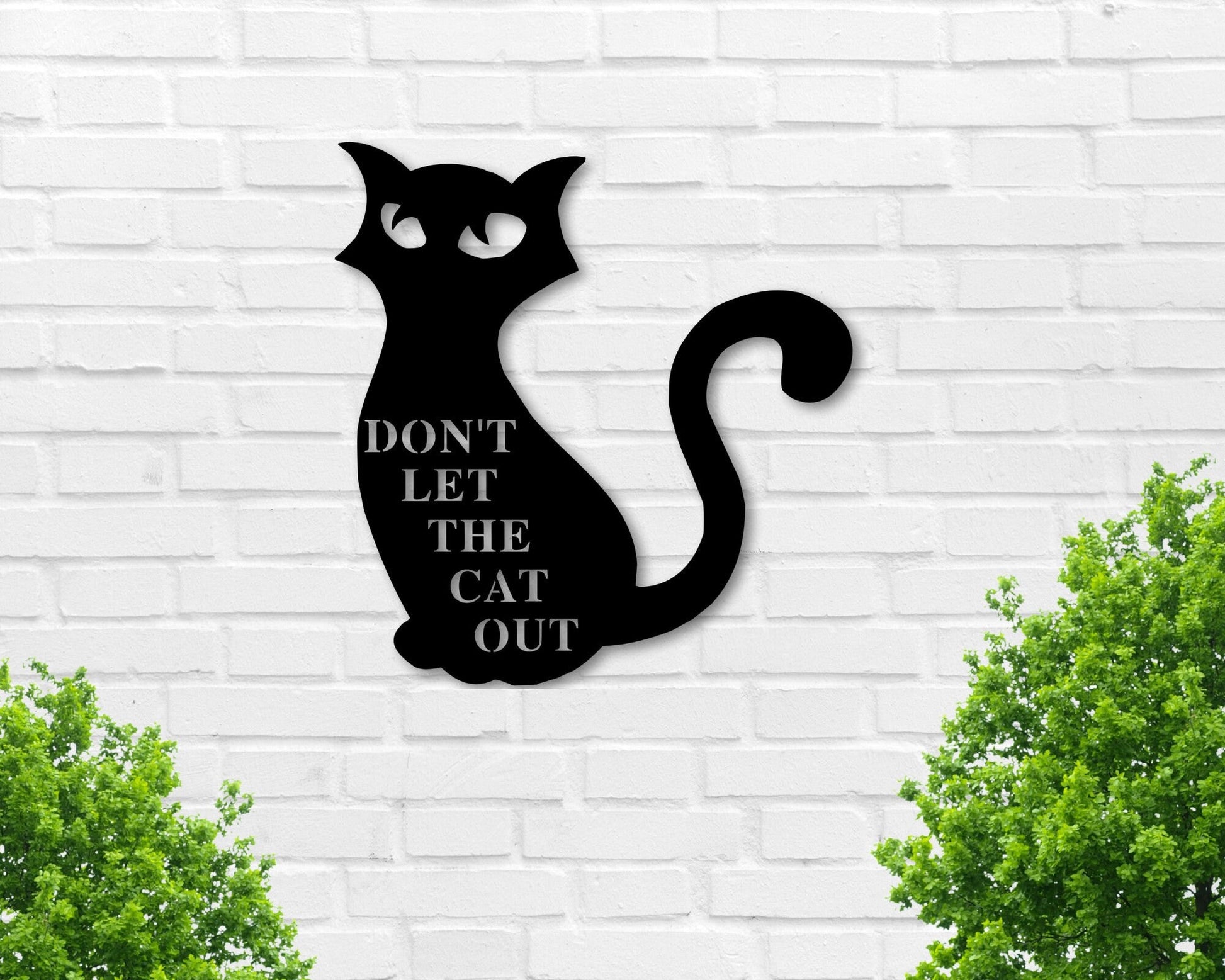 Cat sign, custom pet sign, don't let the cat out, pet sign, personalized sign, metal pet sign, halloween cat, black cat