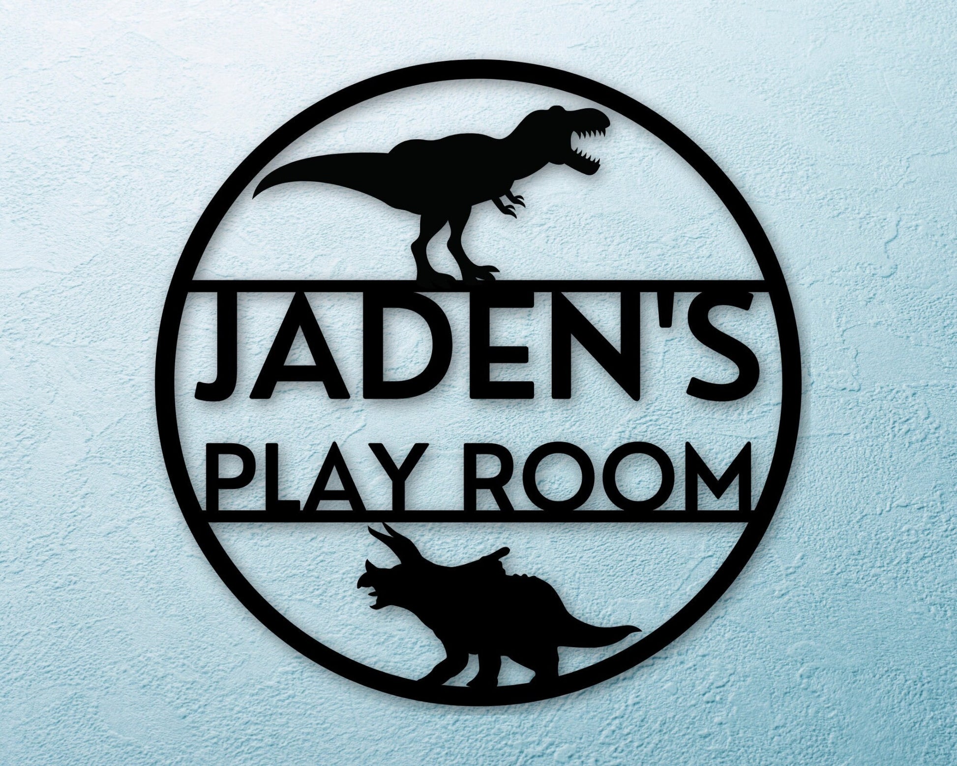 personalized sign, bedroom decor, custom name sign, boys room, gift for boy, gift for kid, custom metal dinosaur sign, club house