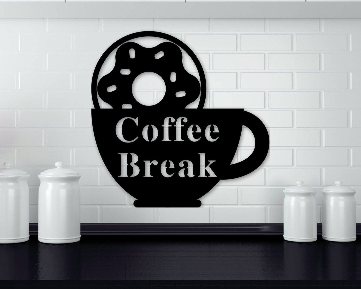 Coffee Sign Metal, Coffee Sign for Kitchen, Coffee Sign, Decor, Kitchen Coffee, Wall Art, Steel, Coffee with donut Sign, Kitchen Wall Decor