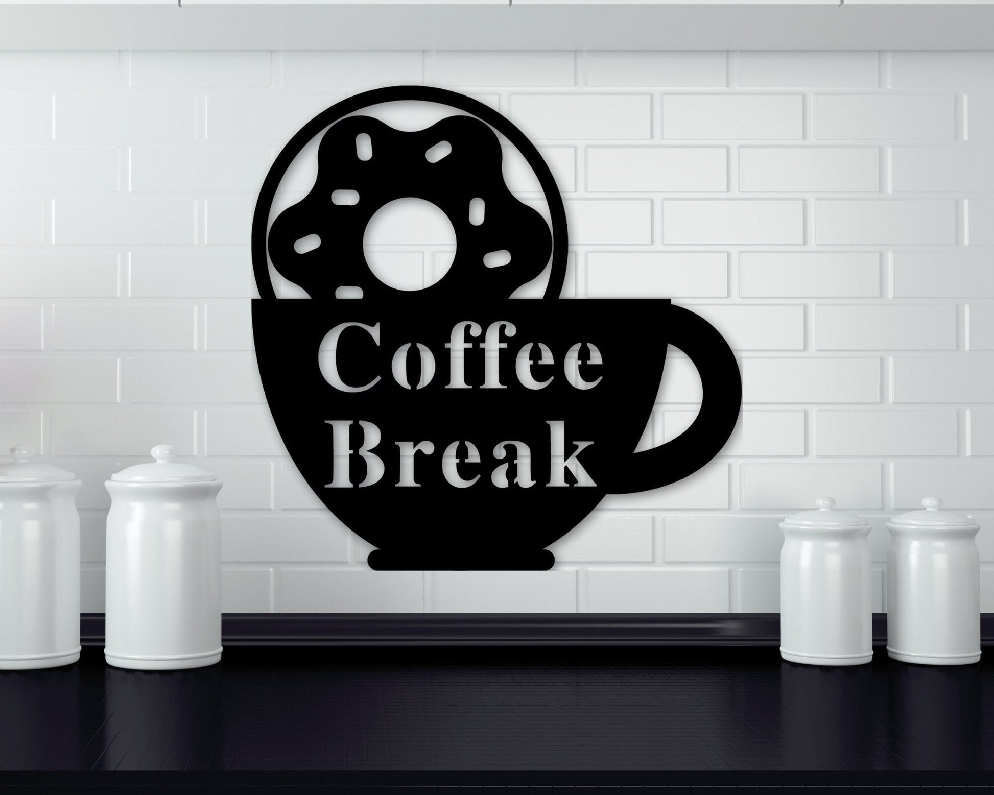 Coffee Sign Metal, Coffee Sign for Kitchen, Coffee Sign, Decor, Kitchen Coffee, Wall Art, Steel, Coffee with donut Sign, Kitchen Wall Decor