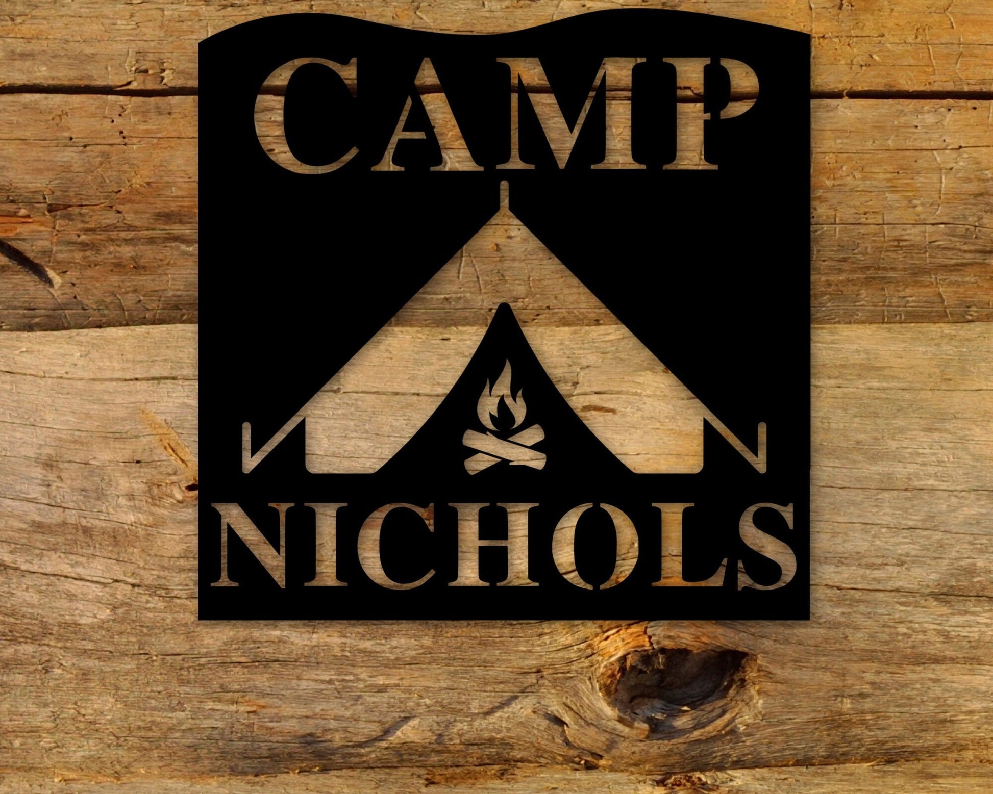 personalized sign, camp decor, custom sign, office, outdoors, gift for dad, gift for him, gift for her, custom metal camp sign, sign