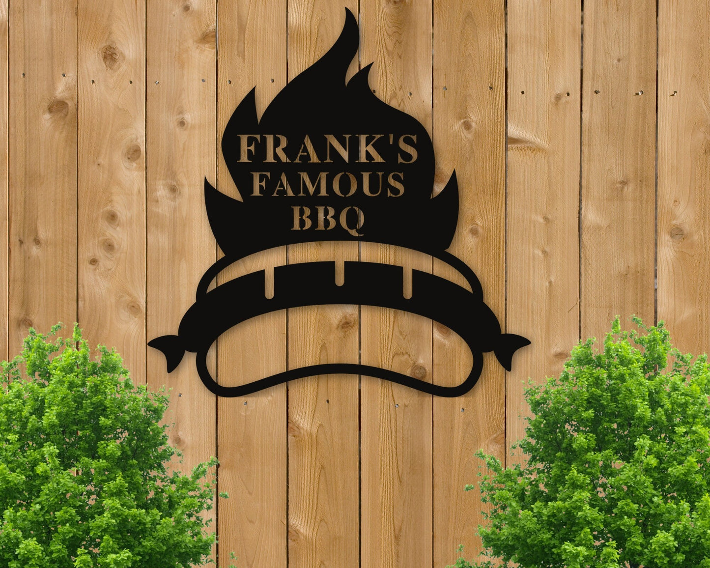 Personalized Metal BBQ Sign, fire, Outdoor Sign, BBQ Grill Sign, Outdoor Kitchen Metal Signs, Personalized Grill Sign BBQ Party Decor, bbq