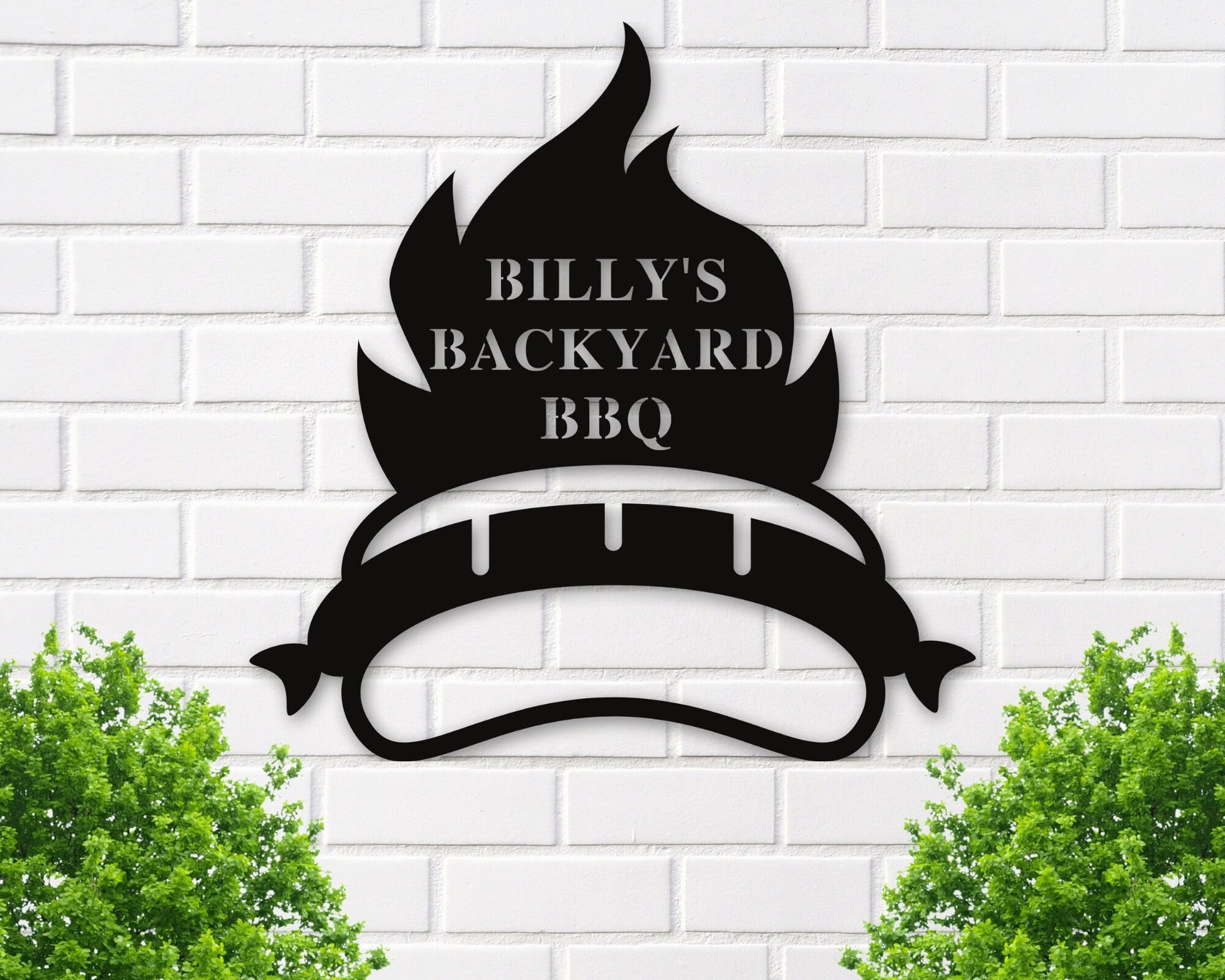 Personalized Metal BBQ Sign, fire, Outdoor Sign, BBQ Grill Sign, Outdoor Kitchen Metal Signs, Personalized Grill Sign BBQ Party Decor, bbq