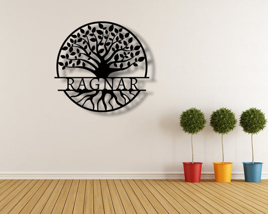 Personalized Name, Tree of Life, Metal Sign, Family Name Sign, Housewarming Gift, Wedding Gift, Indoor, Outdoor, Last Name, First Name