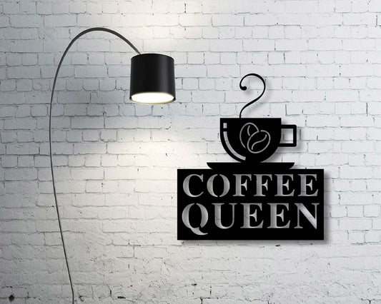 Coffee Sign, Metal Coffee Sign for Kitchen, Coffee Sign Decor, Coffee Decor, Kitchen Coffee Wall Art, Steel, Coffee queen, coffee, queen