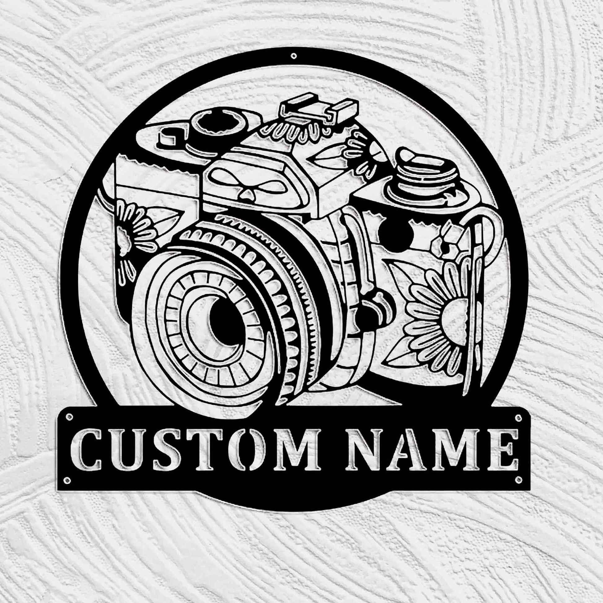 Custom Camera Metal Sign, Camera Wall Decor, Personalized Photography Studio, Unique Photographer Gifts, Camera Metal Decor