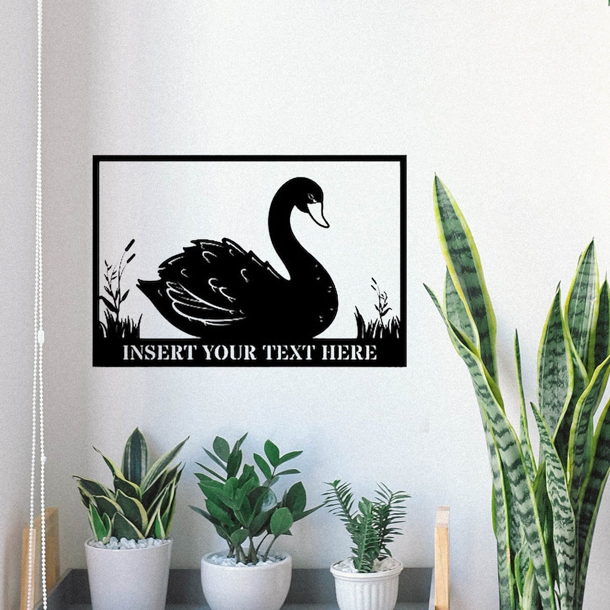 Personalized Swimming Swan Metal Sign, Swan Garden Sign Decor, Swan Home Decor, Swan Farm Name Sign Decoration, Personalized Swan Love Gift