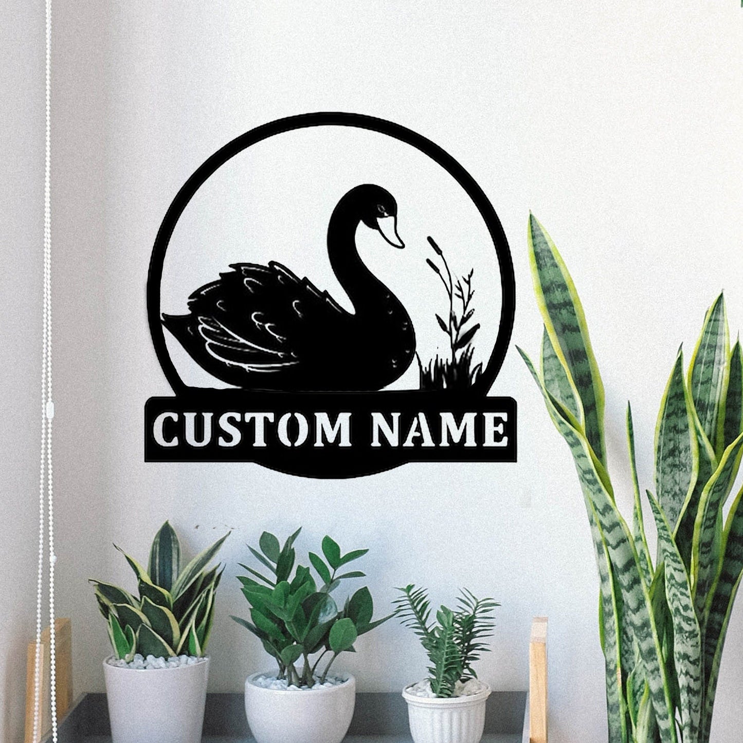 Personalized Swan Name Metal Sign, Beautiful Swan Name Sign, Swan Lover Decoration, Swan Sign, Swan Gift, Housewarming