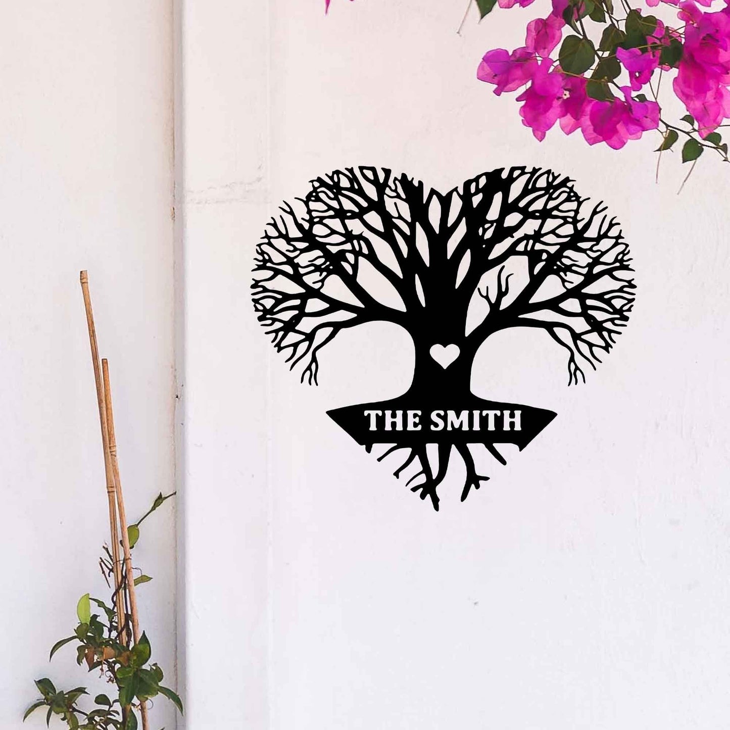 Personalized Tree Metal Sign, Custom Tree Family Name Metal Sign, Heart-shaped Tree, Custom Wall Decor, Personalized Gift