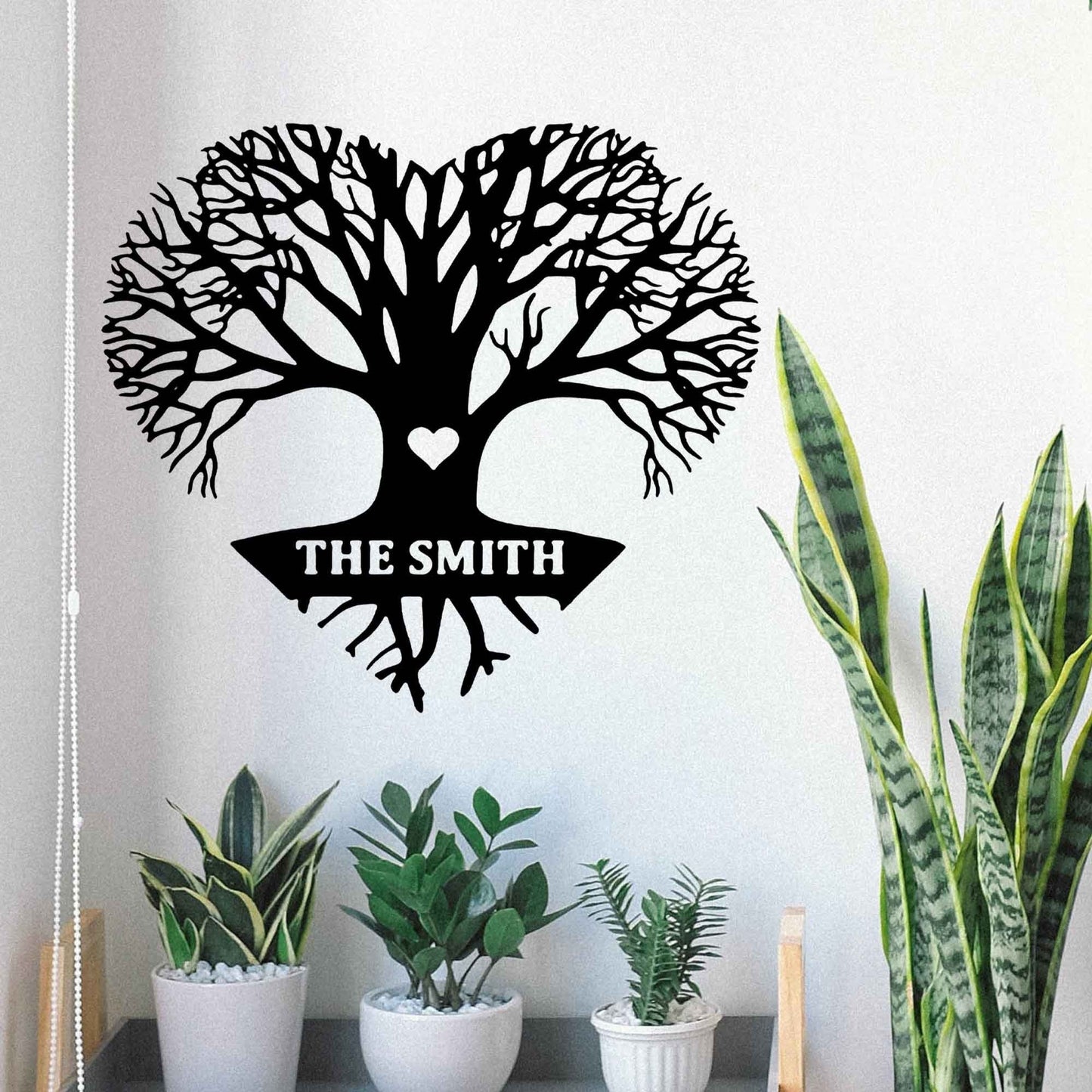 Personalized Tree Metal Sign, Custom Tree Family Name Metal Sign, Heart-shaped Tree, Custom Wall Decor, Personalized Gift