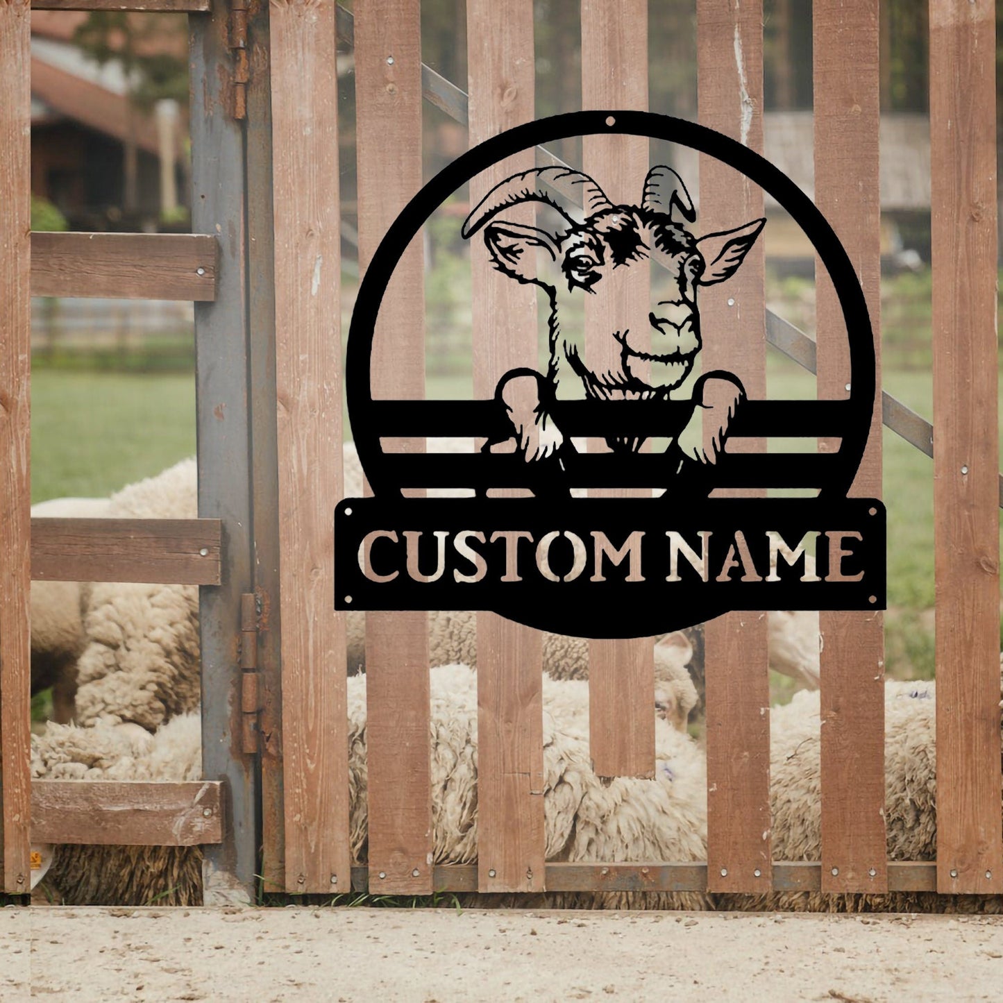 Personalized Goat Metal Wall Sign, Goat Metal Sign, Farm Sign, Farmhouse Metal Sign, Gift for Farmer, Metal Farm Sign