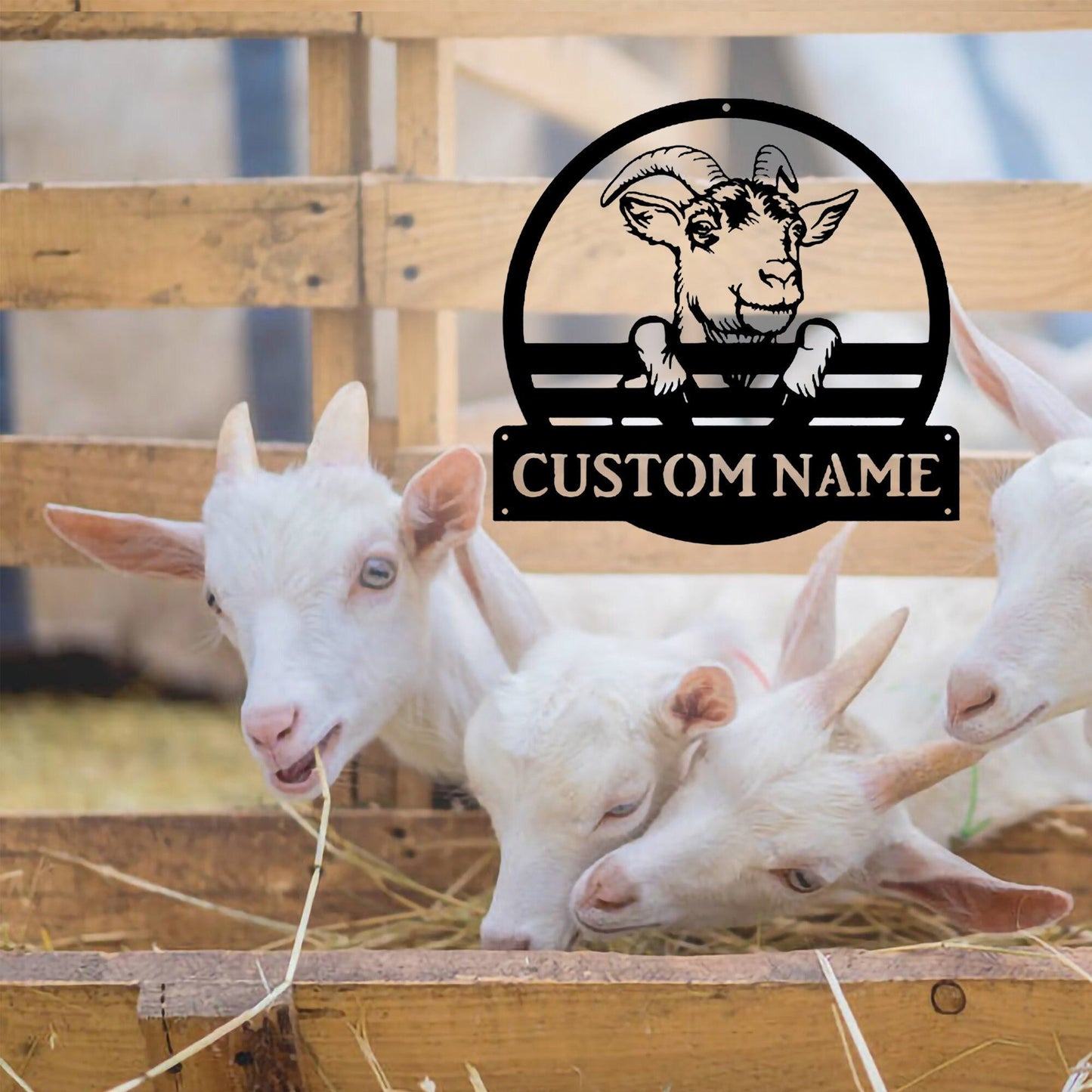 Personalized Goat Metal Wall Sign, Goat Metal Sign, Farm Sign, Farmhouse Metal Sign, Gift for Farmer, Metal Farm Sign