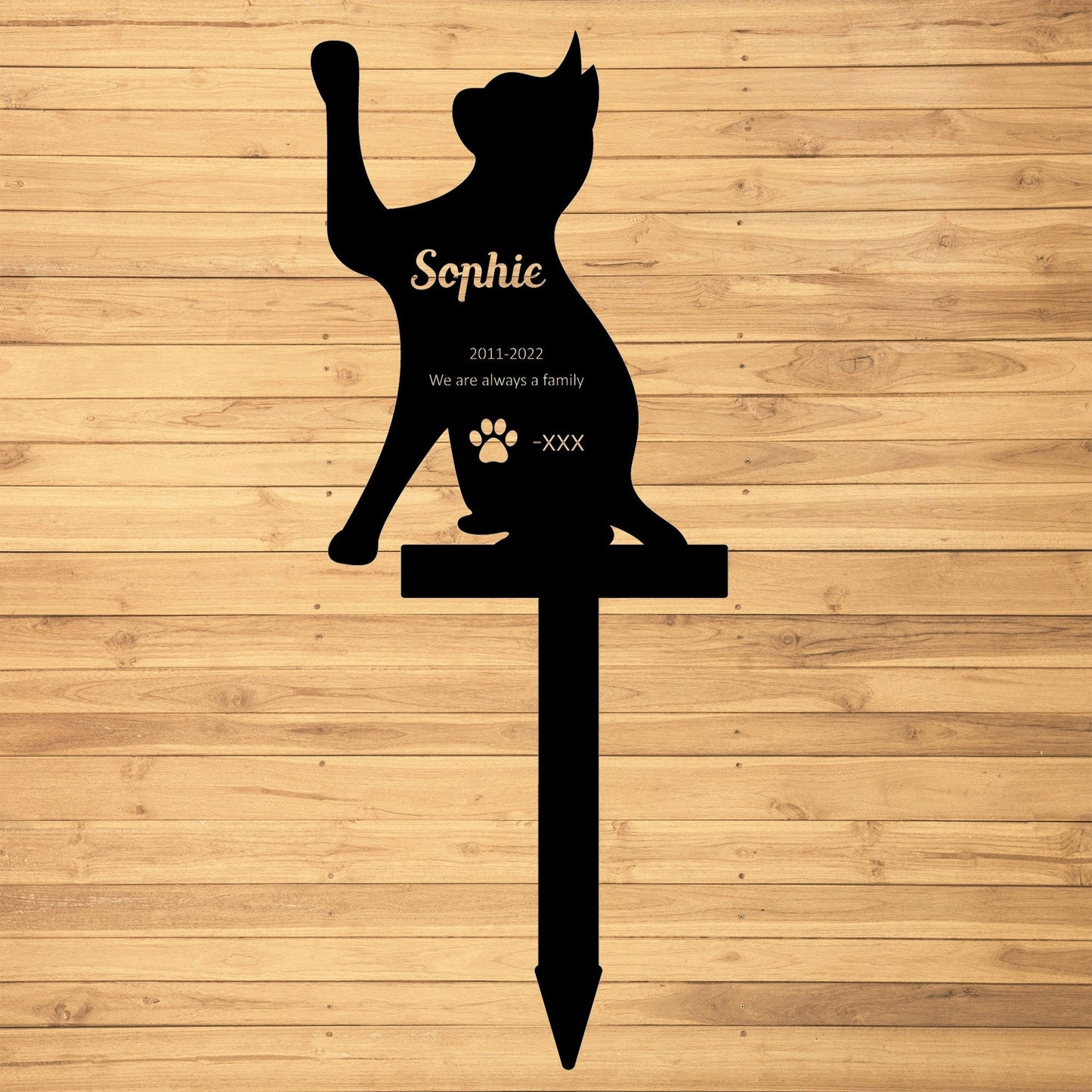 Custom Cat Garden Stakes, Metal Cat Markers, Garden Name Stakes, Memorial Garden Tombstones, Metal Signs, Metal Yard Art, Garden Signs