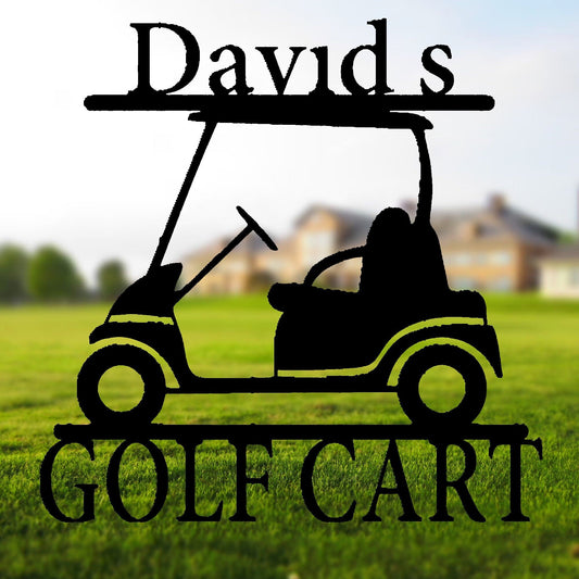 Personalized Golf Cart Metal Sign, Metal Wall Art, Indoor Outdoor Decor, Metal Decoration