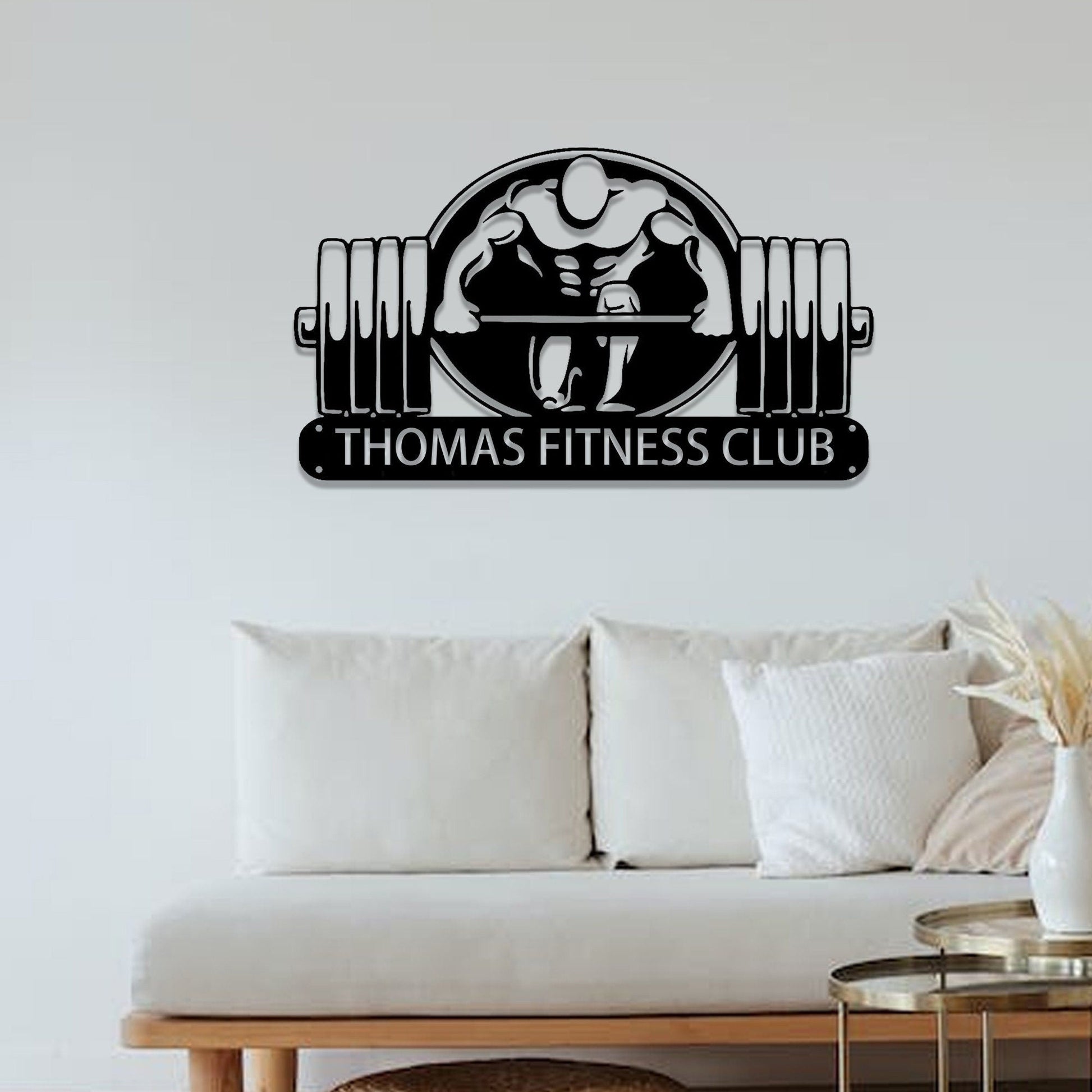 Custom Fitness Club Sign Wall Art Gym,Fitness Modern Art,Gym Metal Home Decor,Fitness Name Sign Decoration for Room,Metal Gym Signs,LED Sign