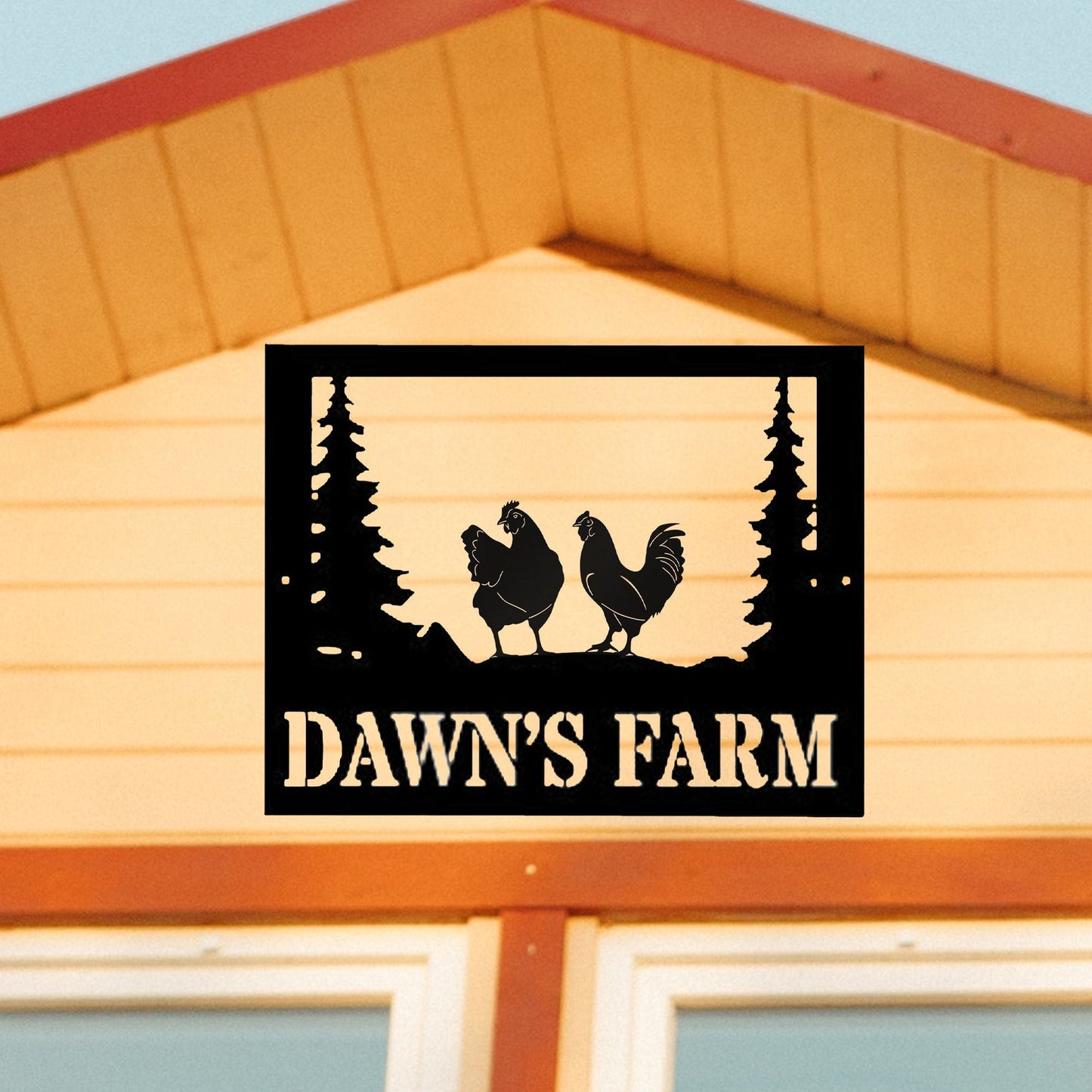 Custom Chicken Sign, Custom Chicken Coop Metal Art, Personalized Chicken Farm Sign, Farm Coop Sign, Chicken Coop Name Sign