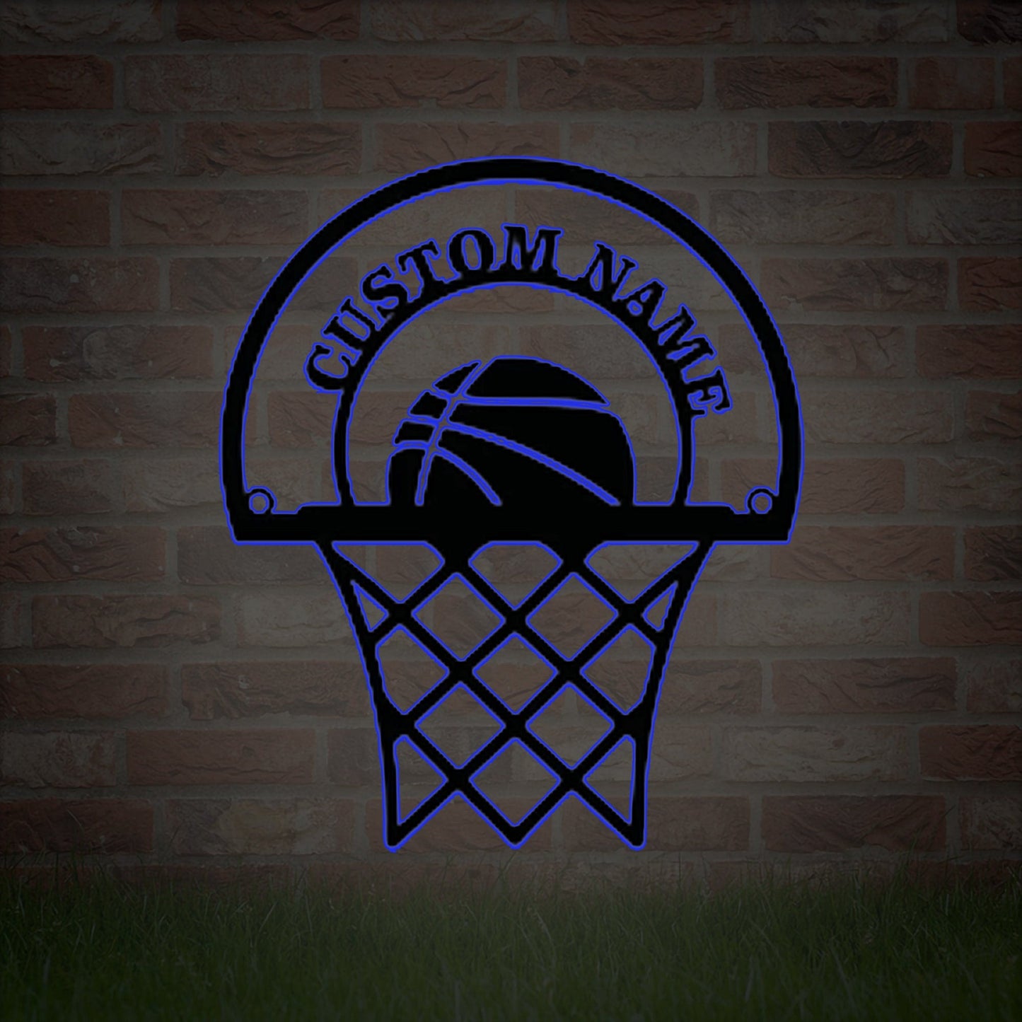 Personalized Basketball Name Sign/Custom Metal Basketball with Hoop/Sports Fan/Kids Room Wall Art/Team Basketball Gift/NBA/LEDWall lamps