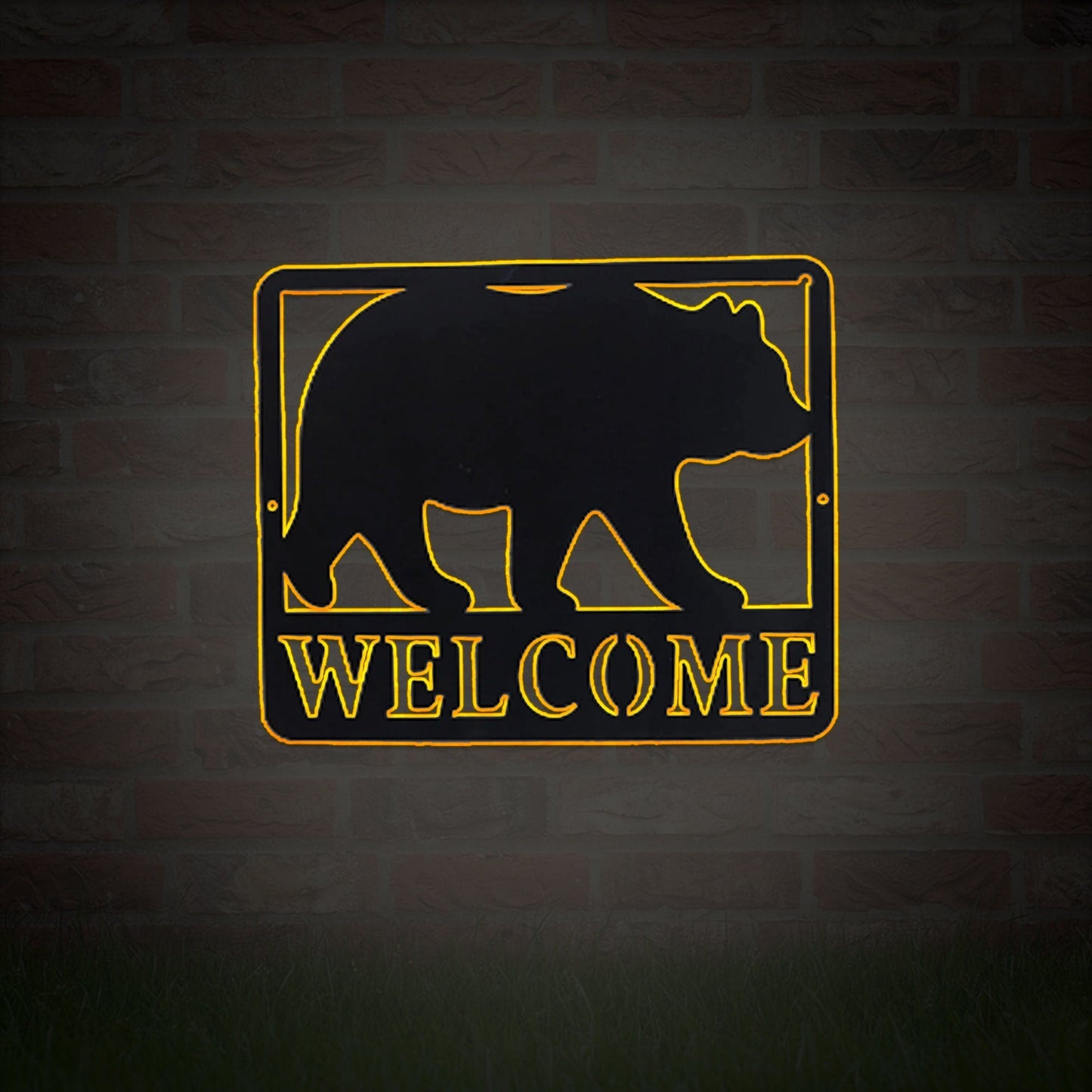 Personalized Bear Metal Sign NEW / Great Outdoor / Family Name Black Bear Sign / Yard Welcome Decorative Sign / LED Sign/Home wall decor