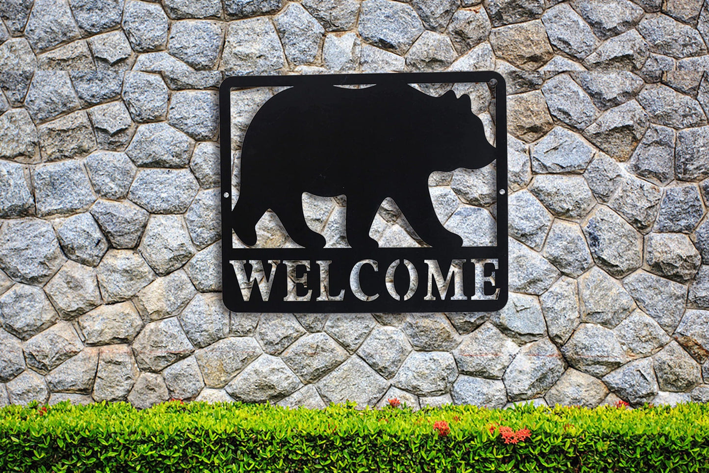 Personalized Bear Metal Sign NEW / Great Outdoor / Family Name Black Bear Sign / Yard Welcome Decorative Sign / LED Sign/Home wall decor