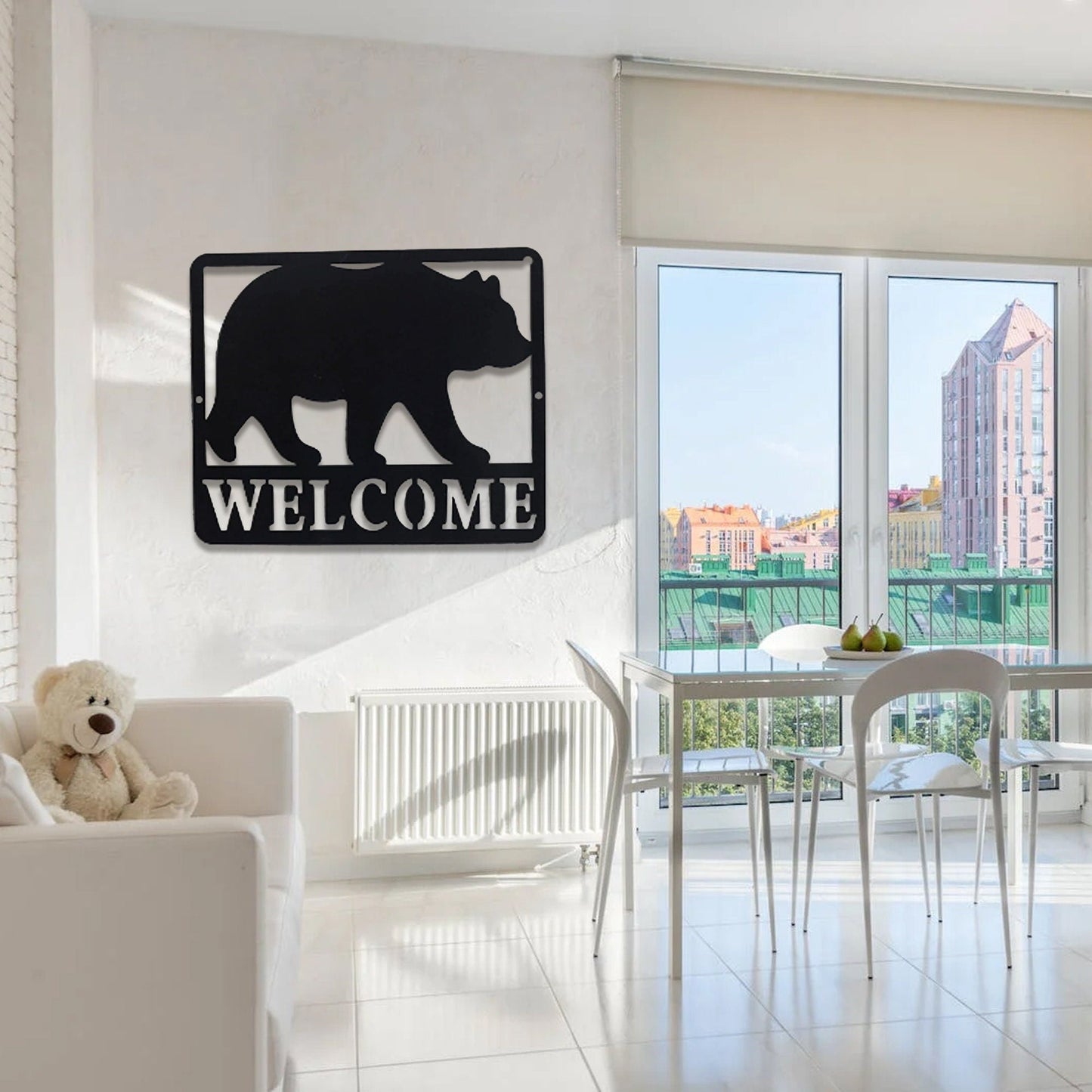 Personalized Bear Metal Sign NEW / Great Outdoor / Family Name Black Bear Sign / Yard Welcome Decorative Sign / LED Sign/Home wall decor